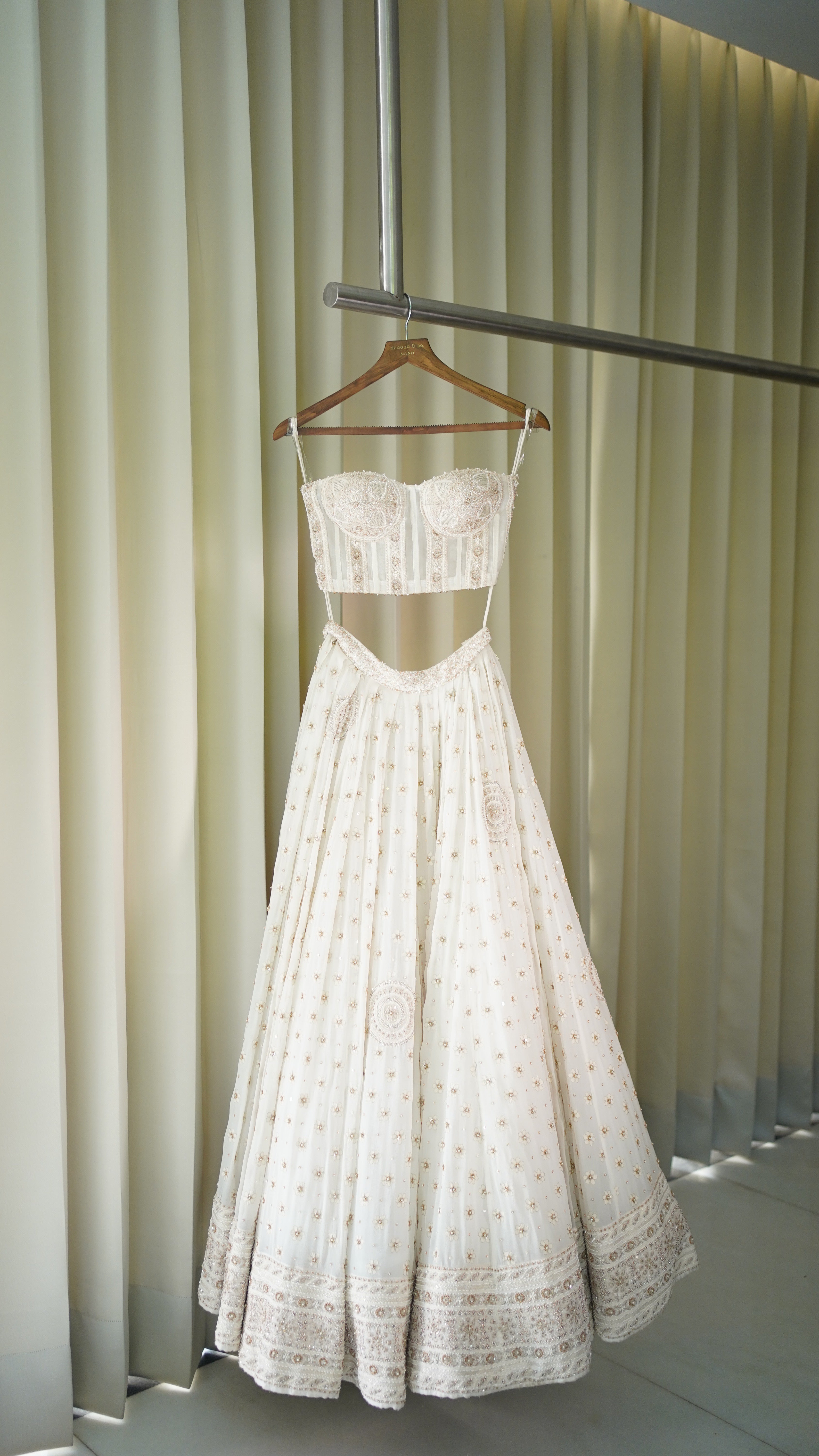 Ivory Chikankari Lehenga with corset