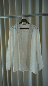 Ivory Pure Georgette Jacket with Statement Paan Boota