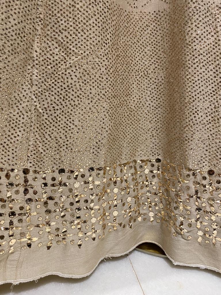 Moonga Silk Chikankari and Mukaish Skirt