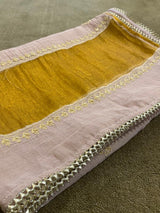 Pink golden tissue chikankari suit set