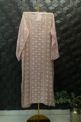 Mauve Mul Chanderi Chikankari Kurta Set