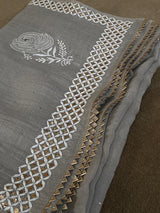 Light Grey Mul Chanderi Chikankari Kurta Set