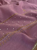 Lavender Maheswari Chikankari Kurta Set