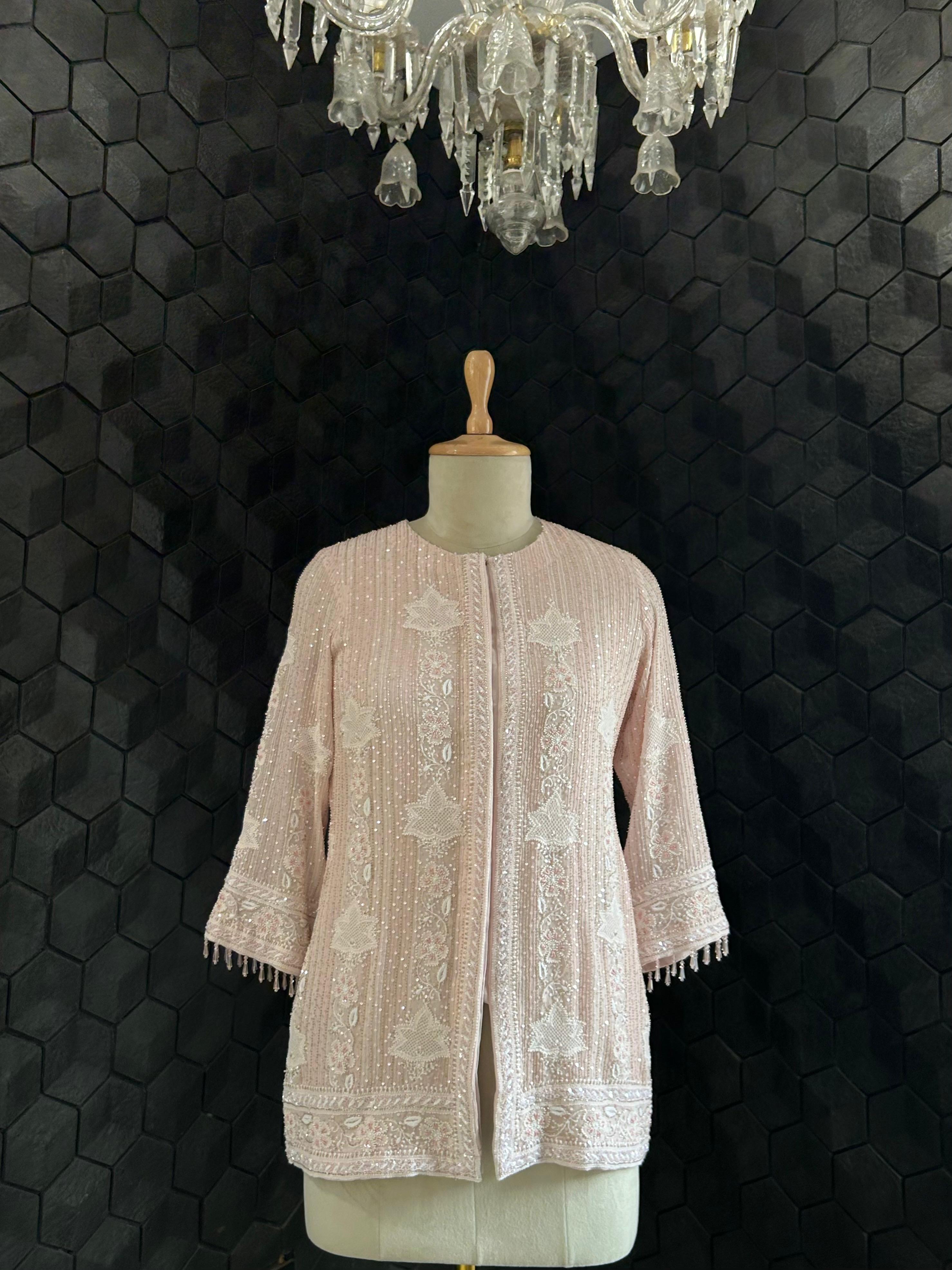 Pink Georgette Chikankari Co-ord Set