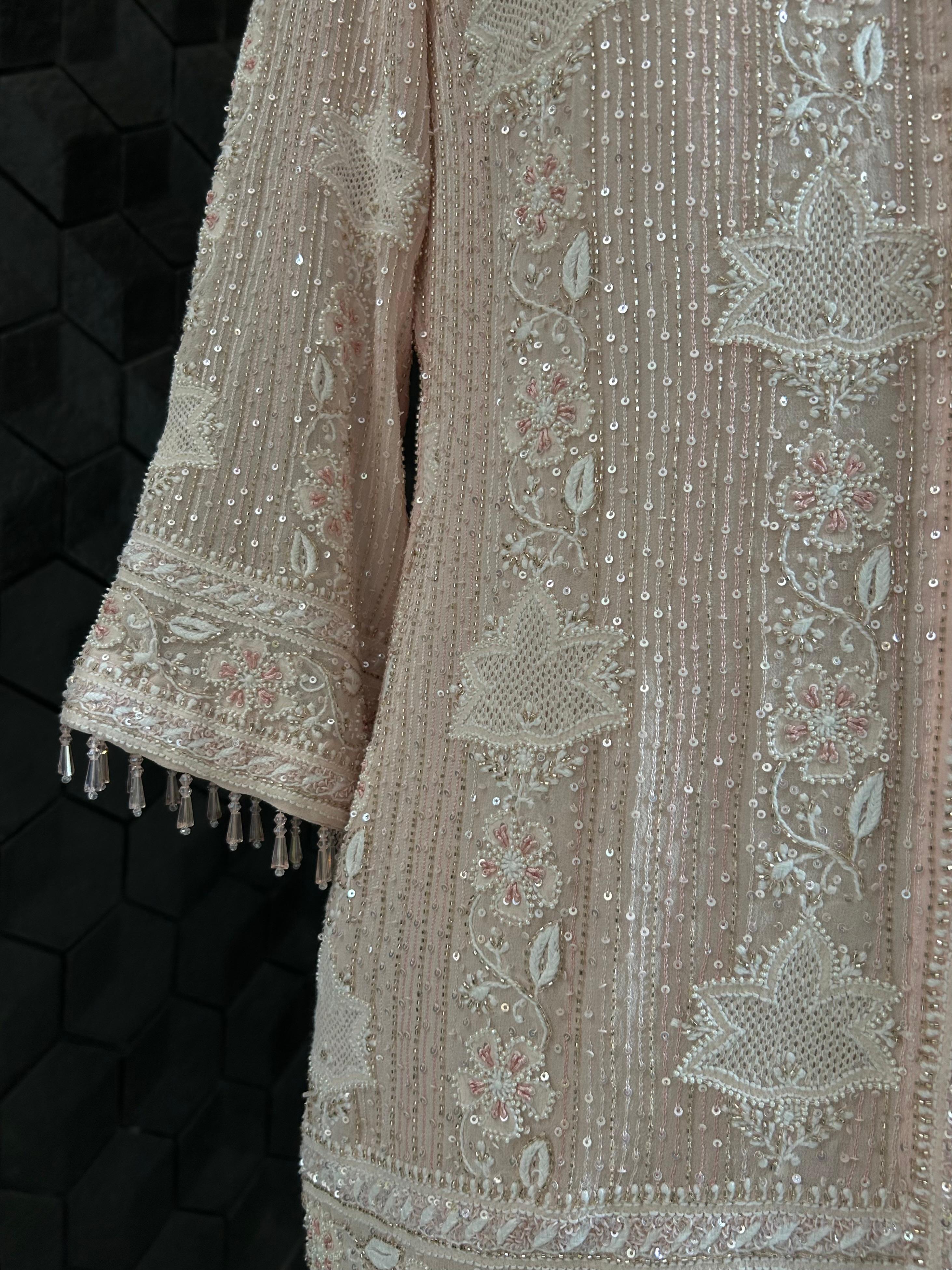 Pink Georgette Chikankari Co-ord Set