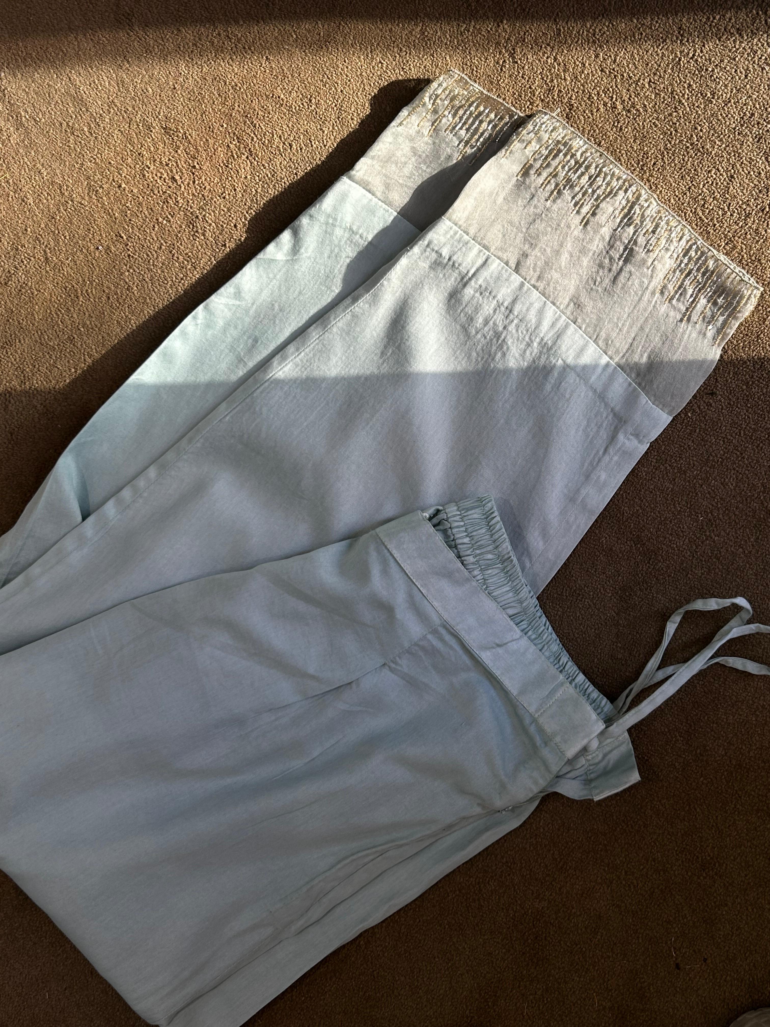 Green Chanderi Chikankari Anarkali Set