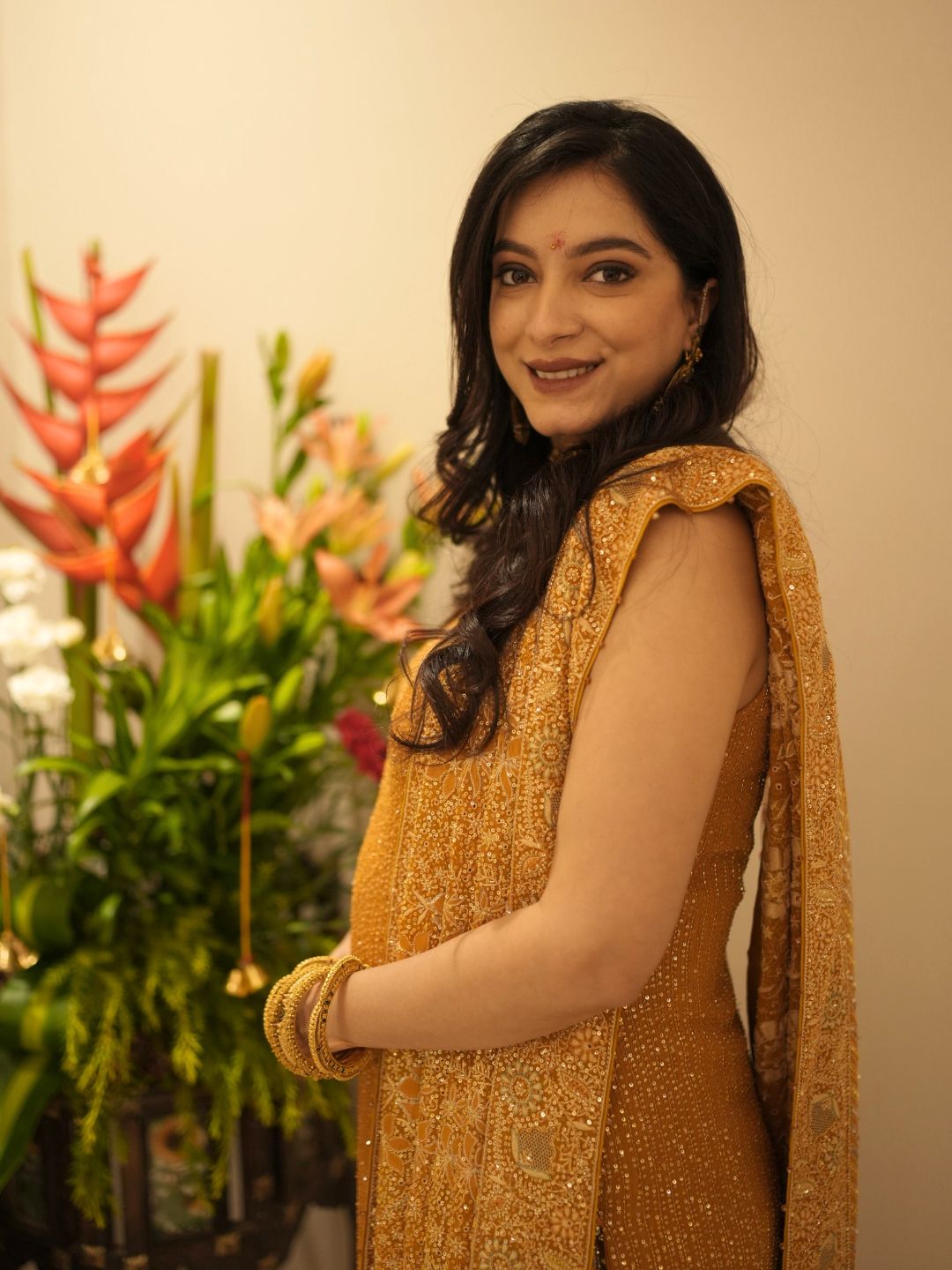 Amber Dusk heavy straight kurta with statement Dupatta Set