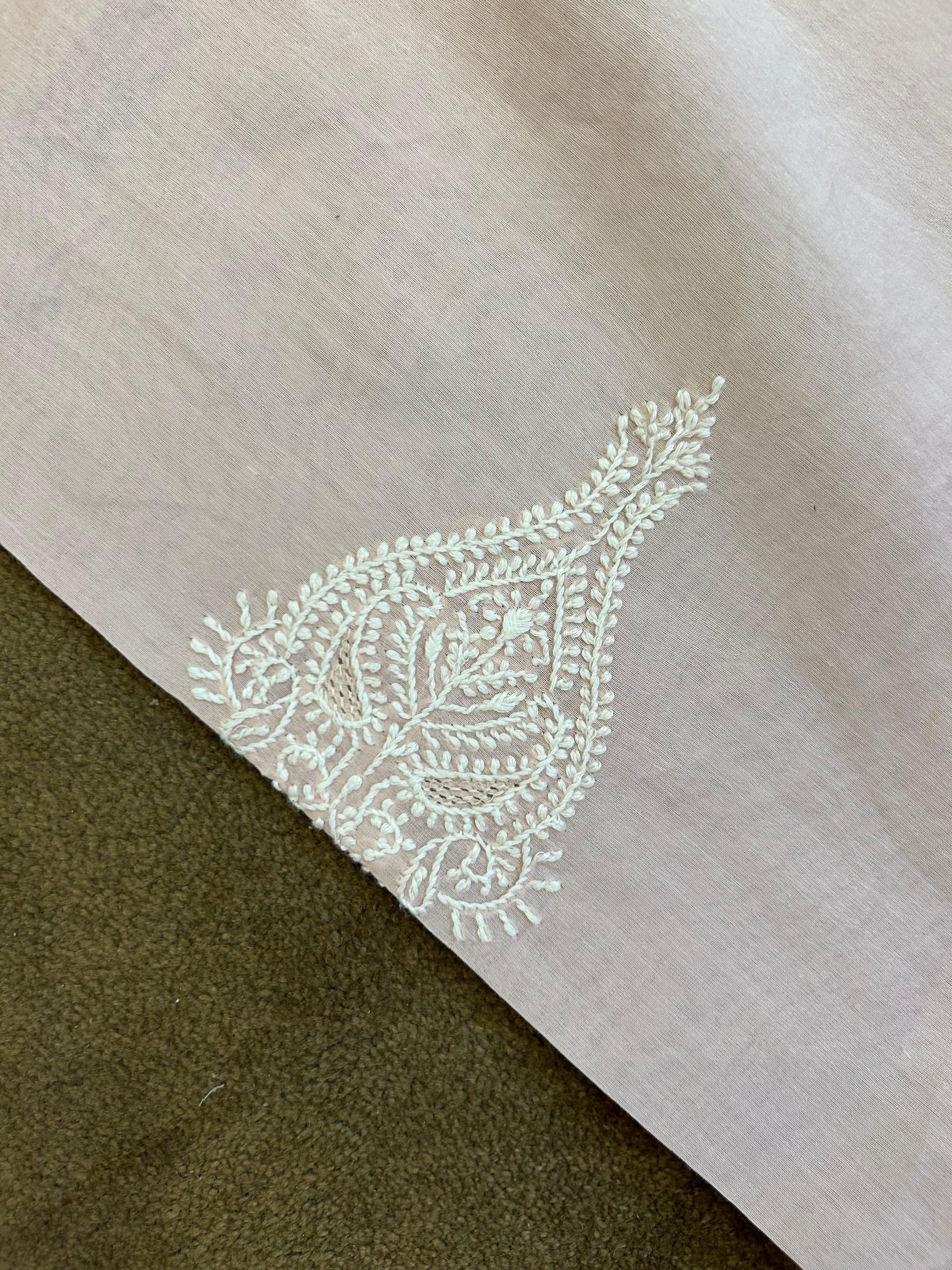 Pink Chanderi chikankari men kurta
