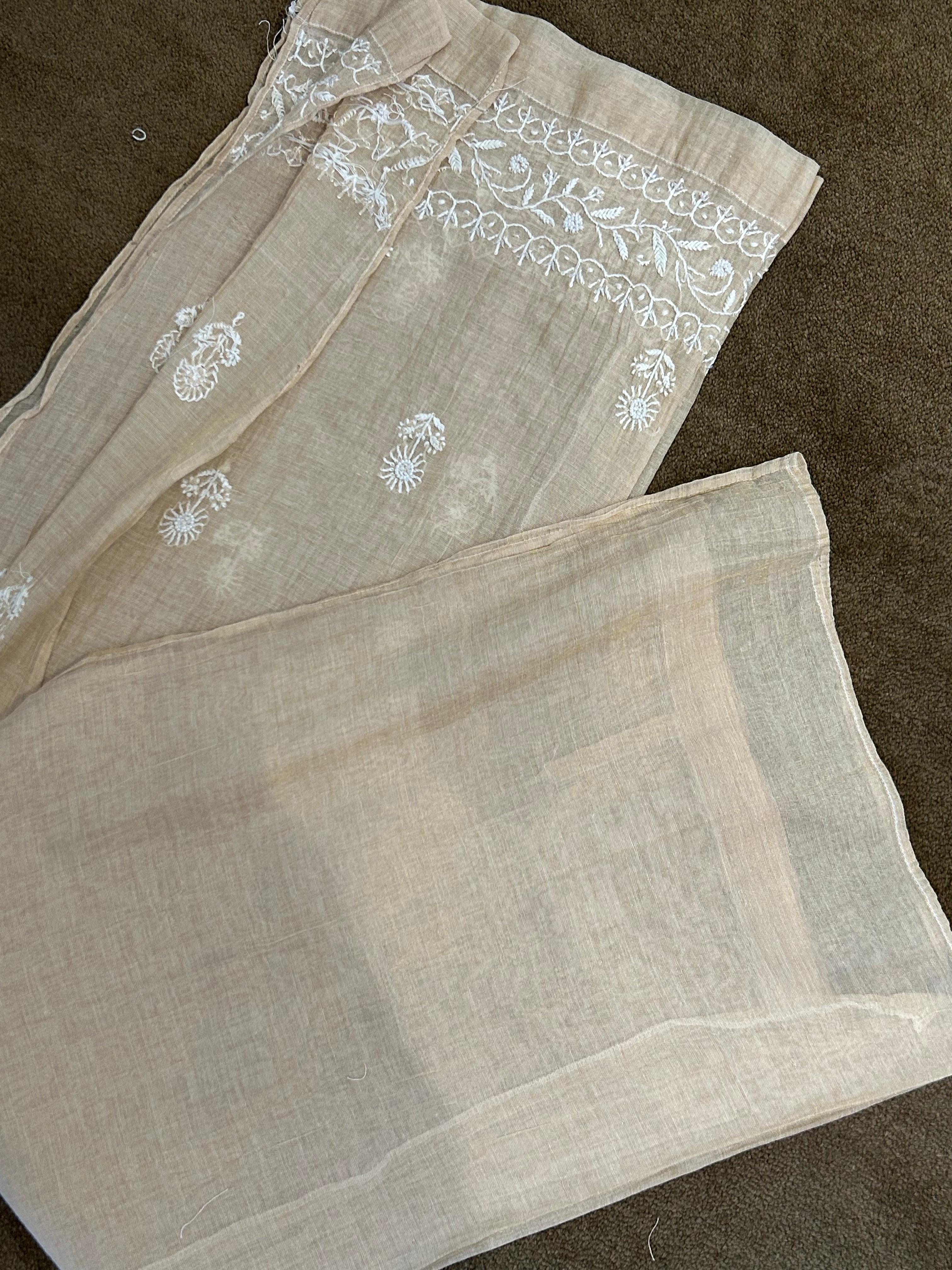Golden tissue chikankari co-ord set