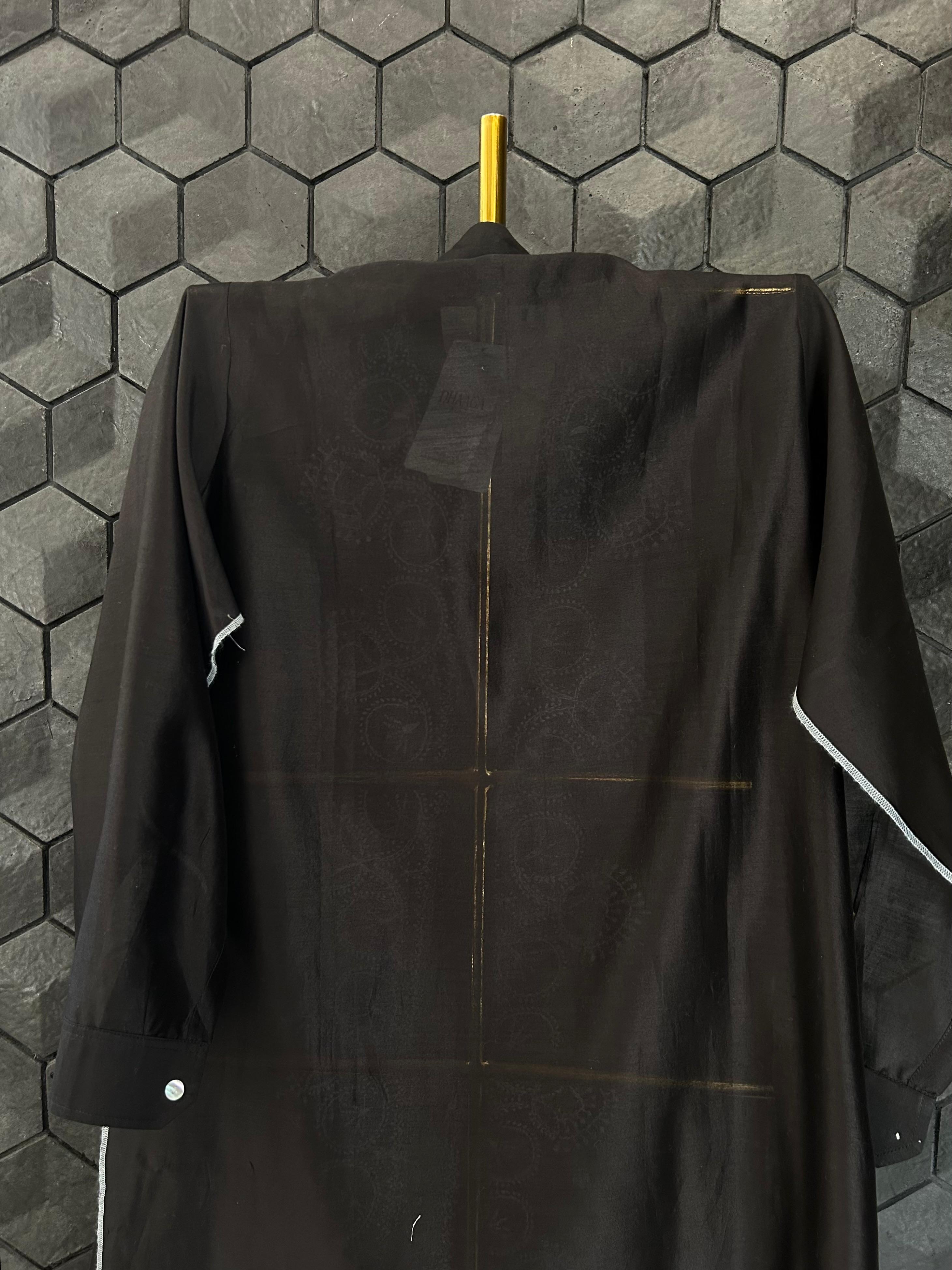 Black Chanderi chikankari shirt