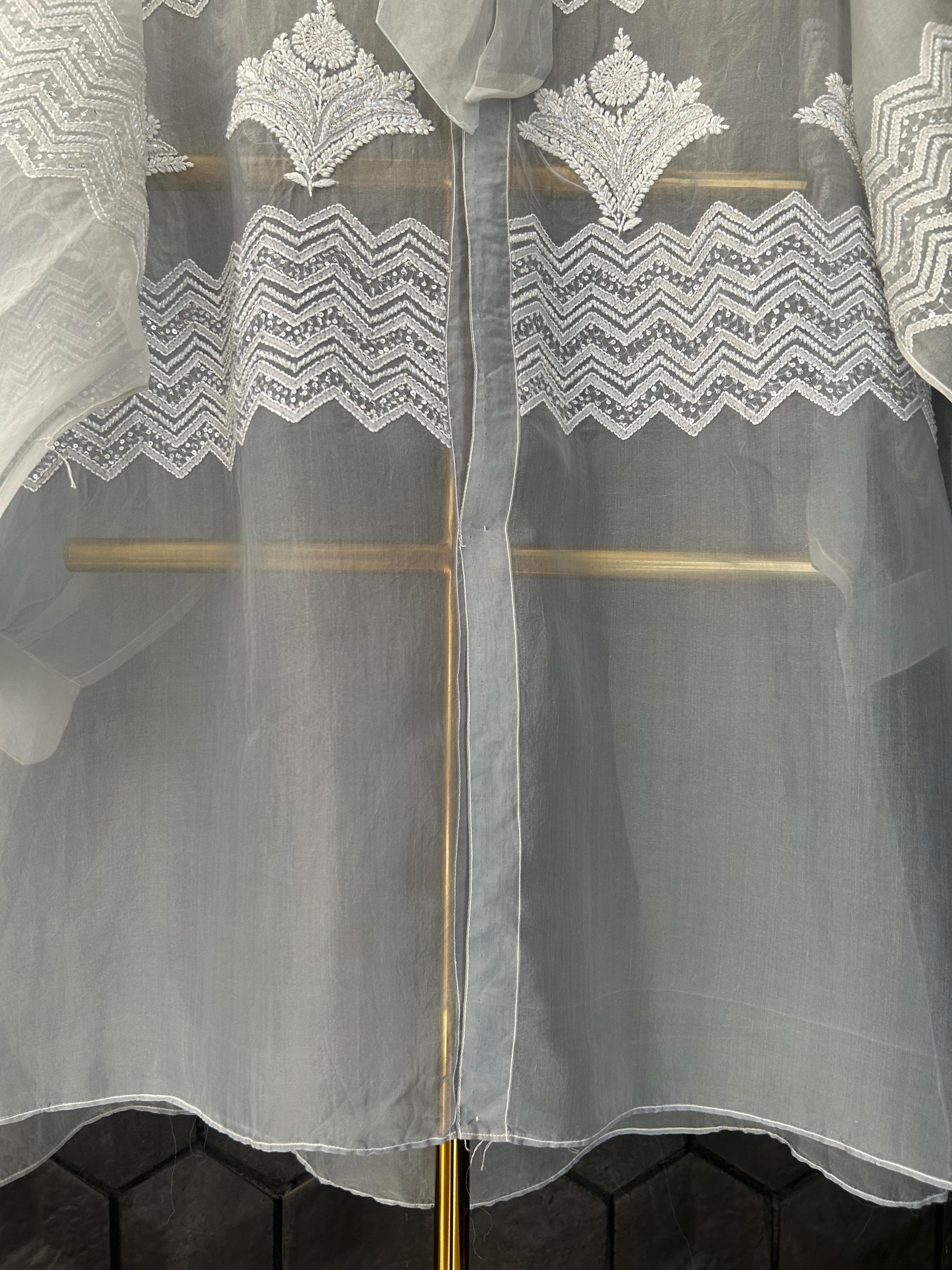 Powder blue chikankari shirt