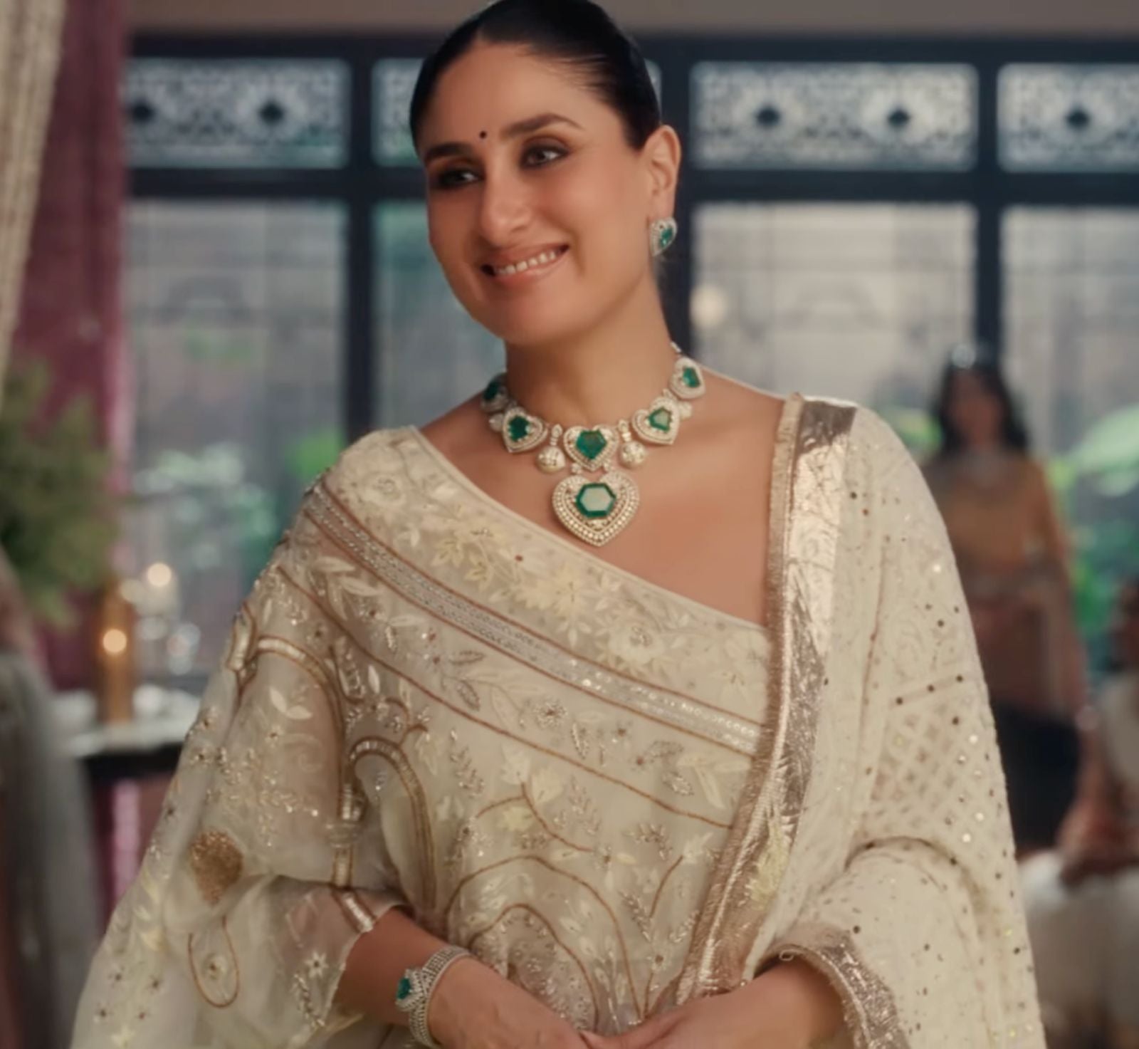 Kareena Kapoor Khan in our One-Shoulder Organza Chikankari Sharara Set