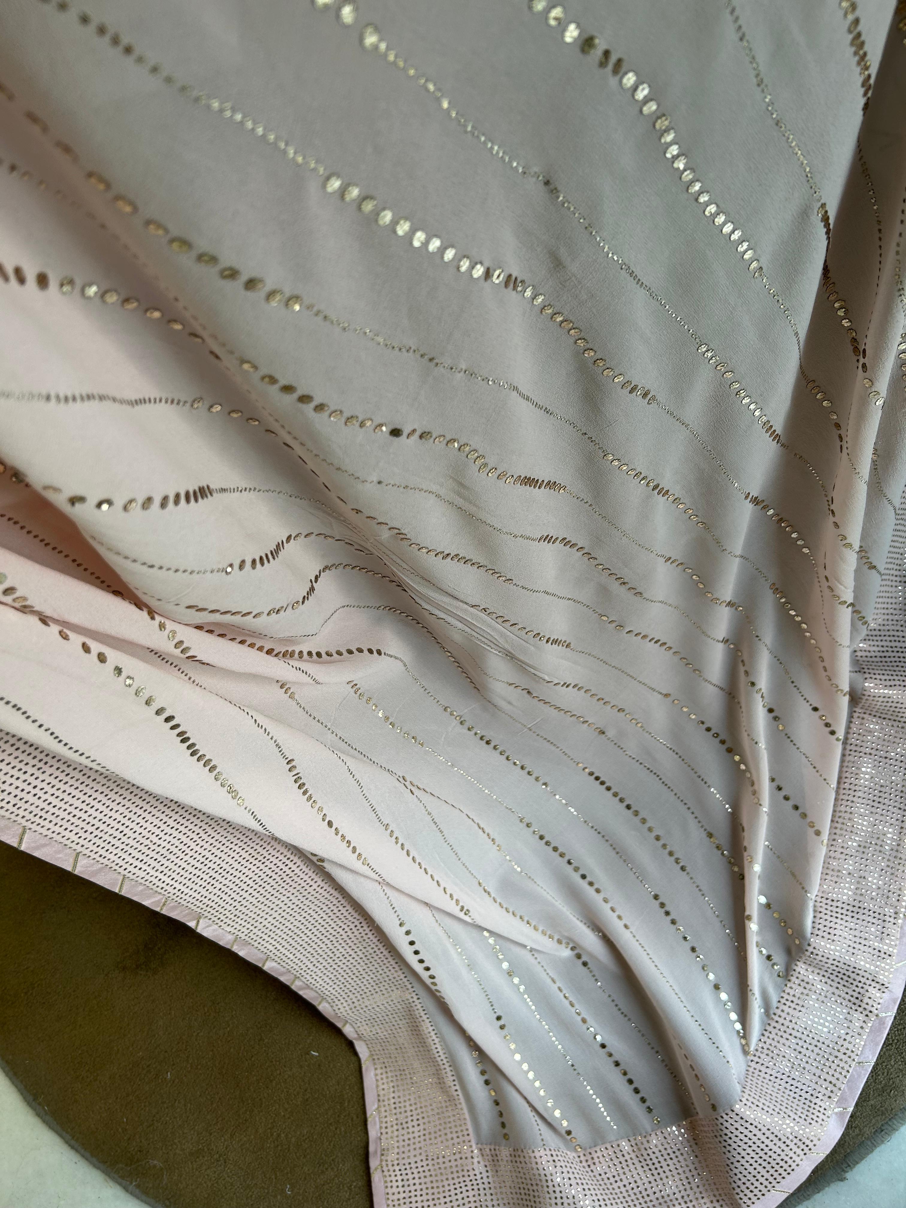 Pink Mukaish Georgette Saree