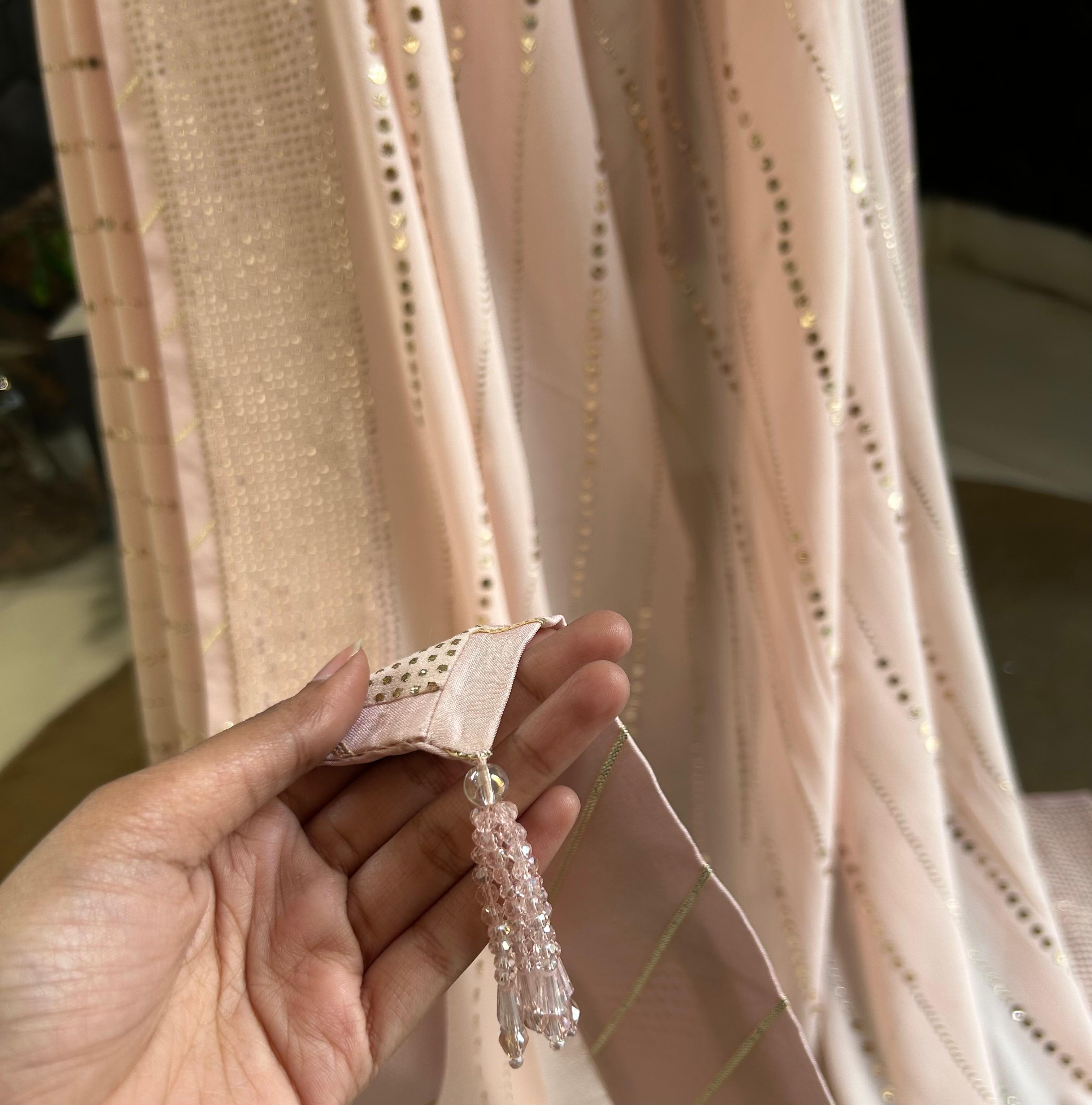 Pink Mukaish Georgette Saree