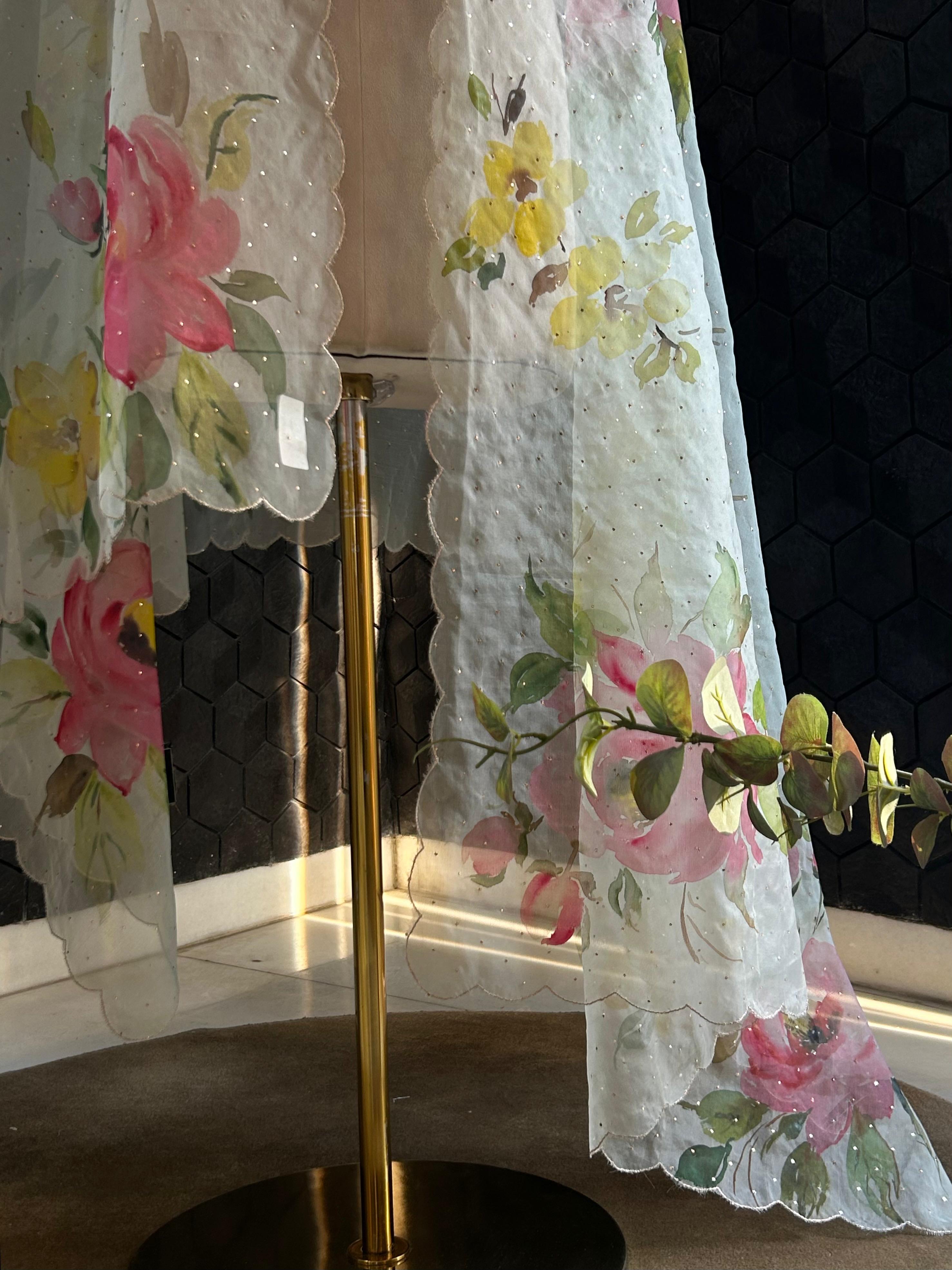 Mint Green organza chikankari dupatta