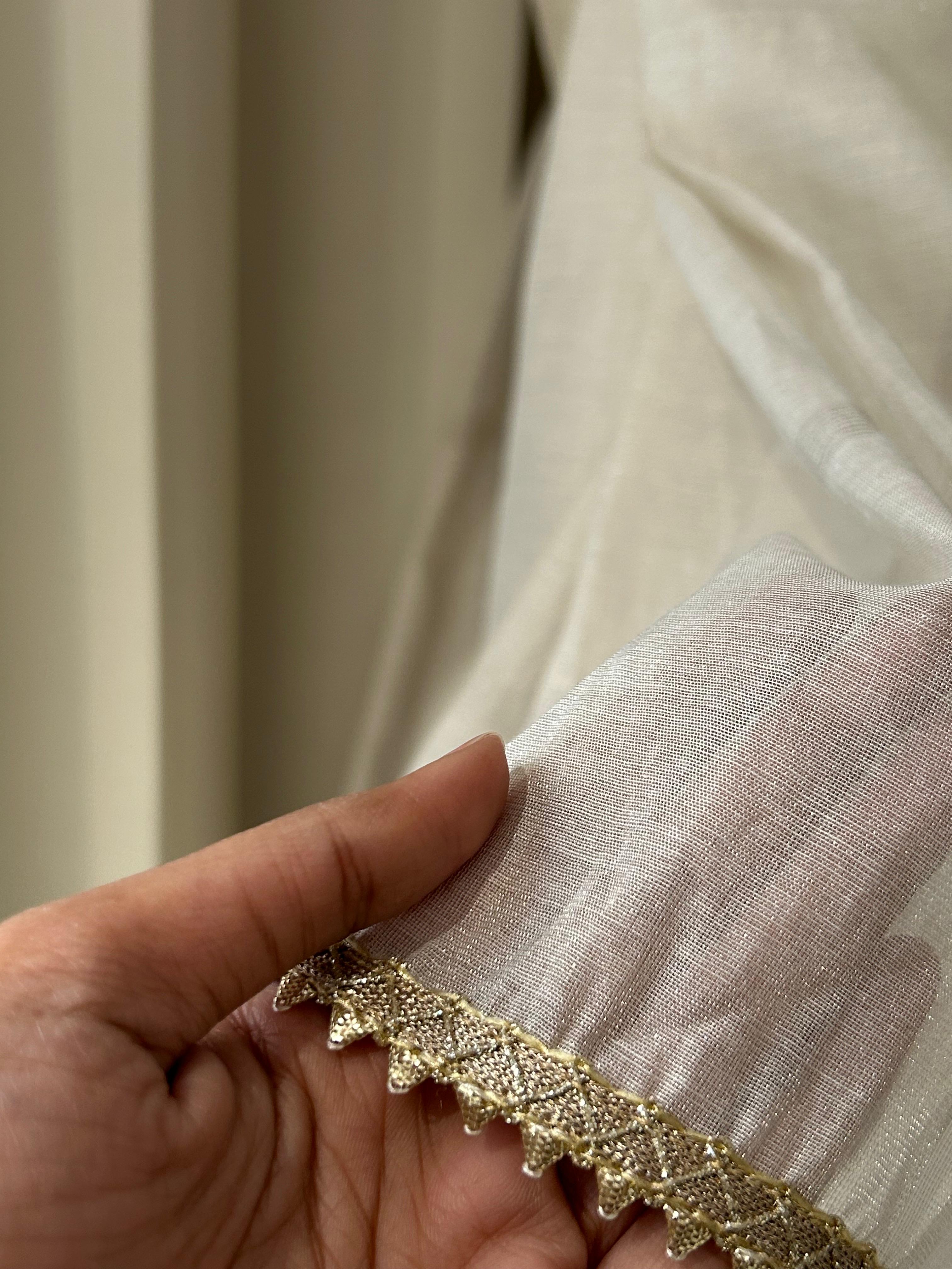 Silver tissue dupatta