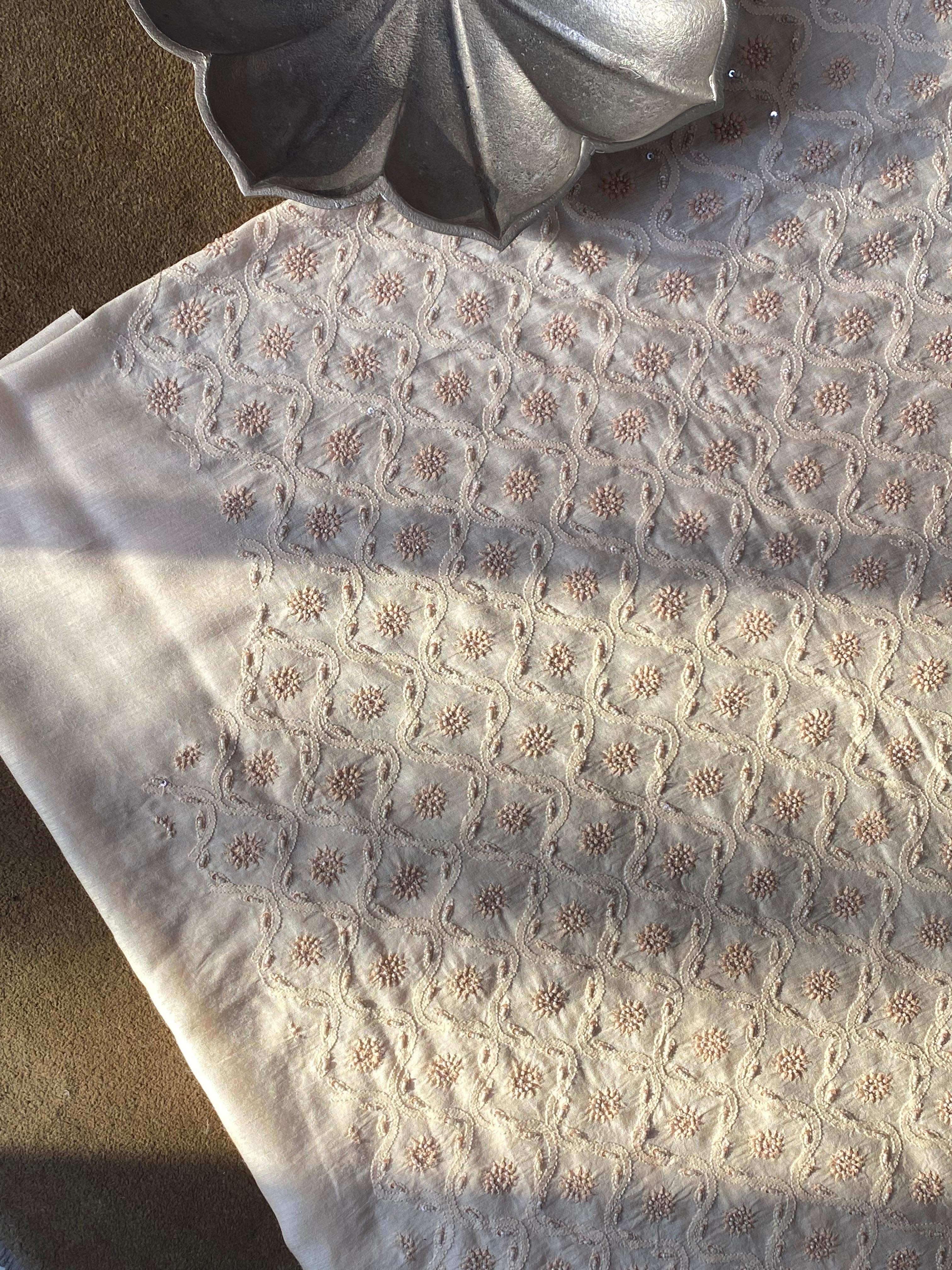 Mens Munga Silk Chikankari Sadri/Waistcoat