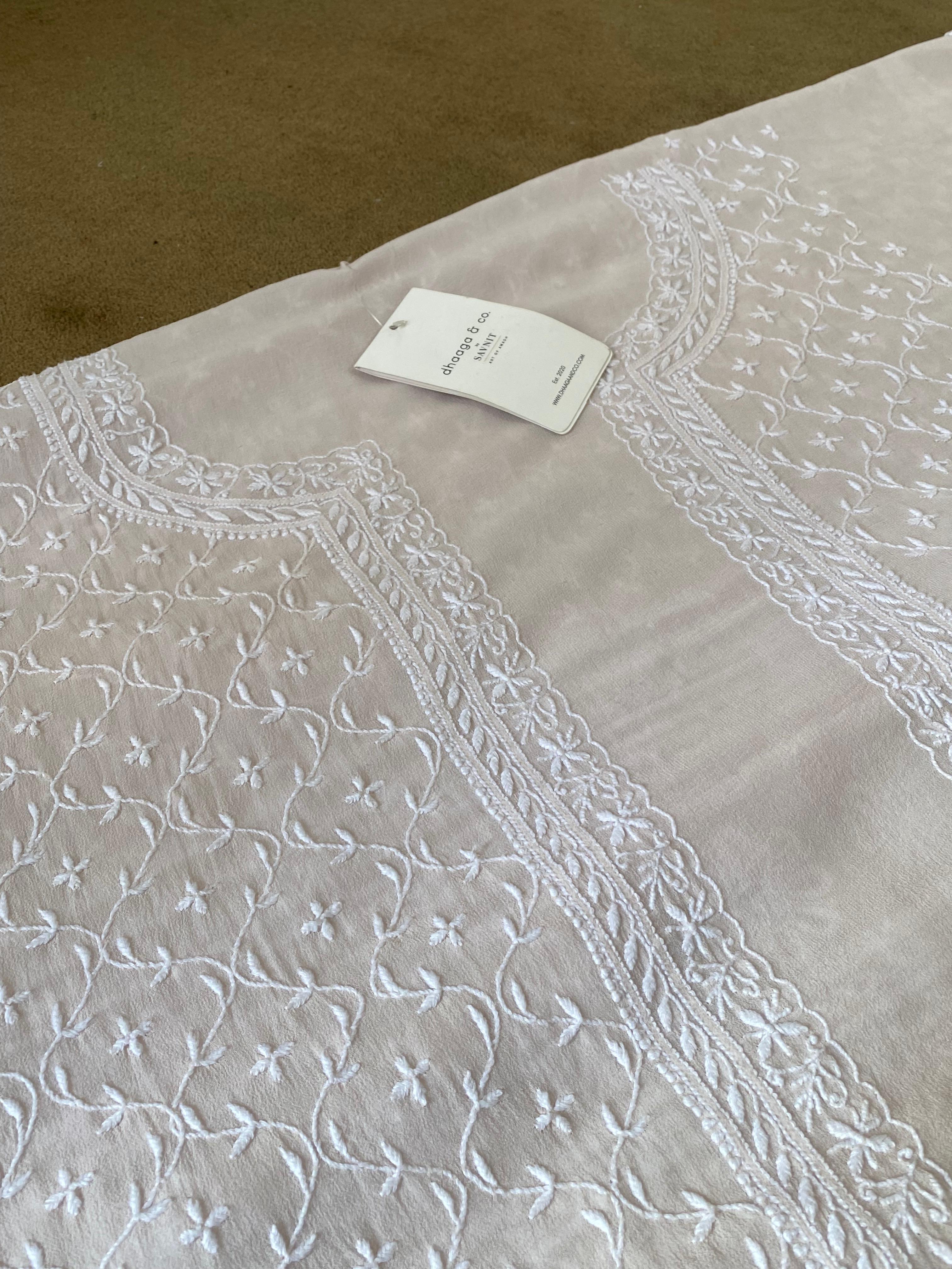 Beige georgette chikankari sherwani