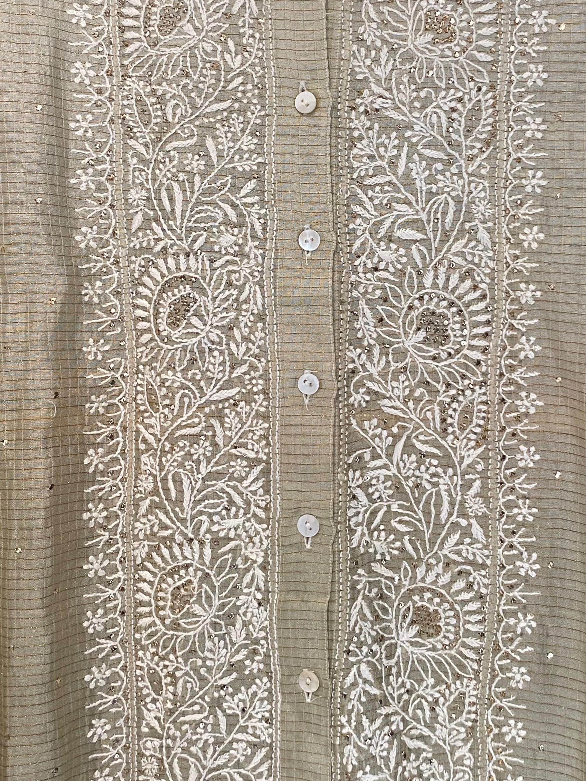 Off WHITE MAHESHWARI CHIKANKARI CO-ORD SET