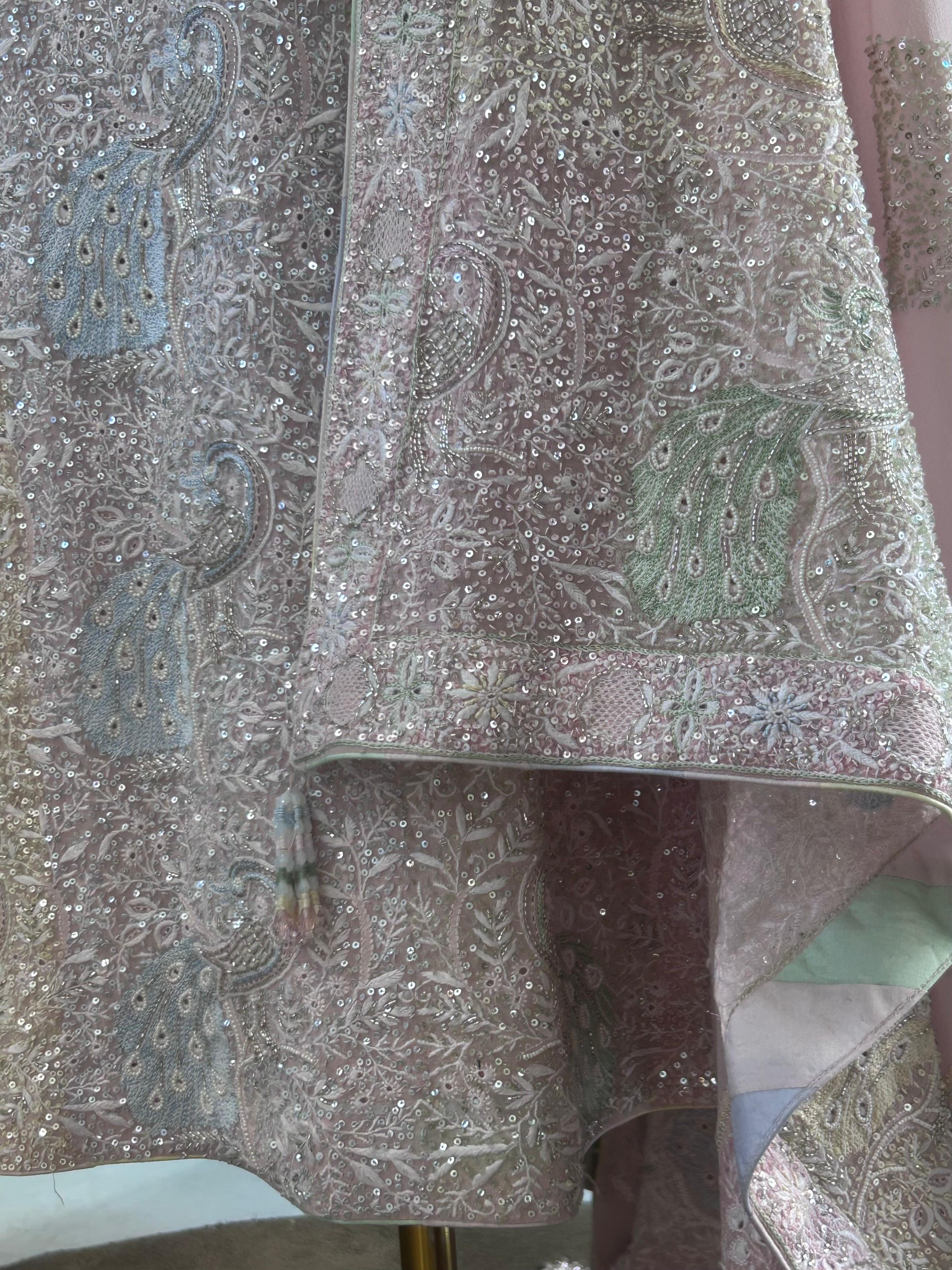 Pink Georgette chikankari kurta set