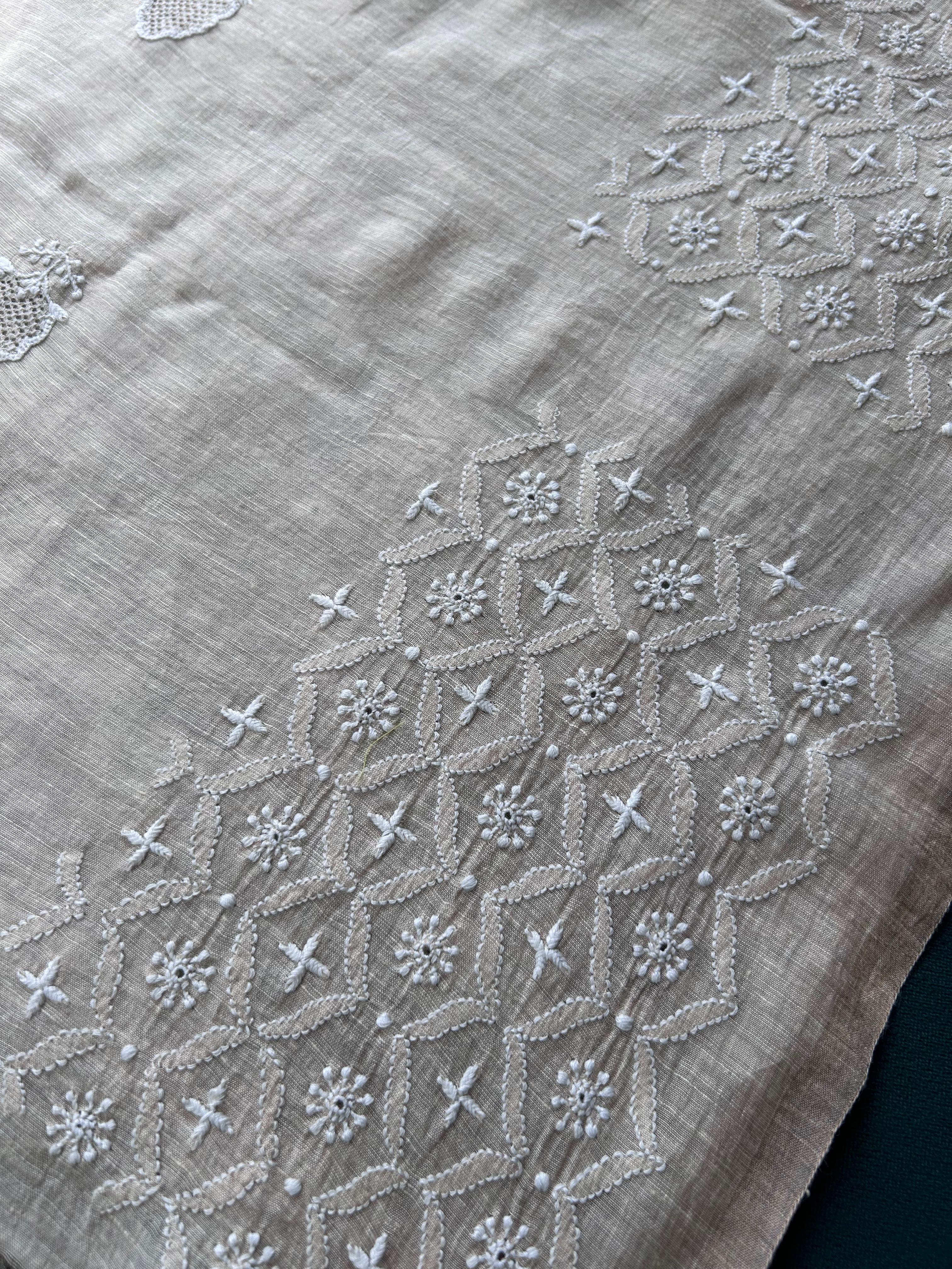 Tissue Chikankari Statement Bird design blouse