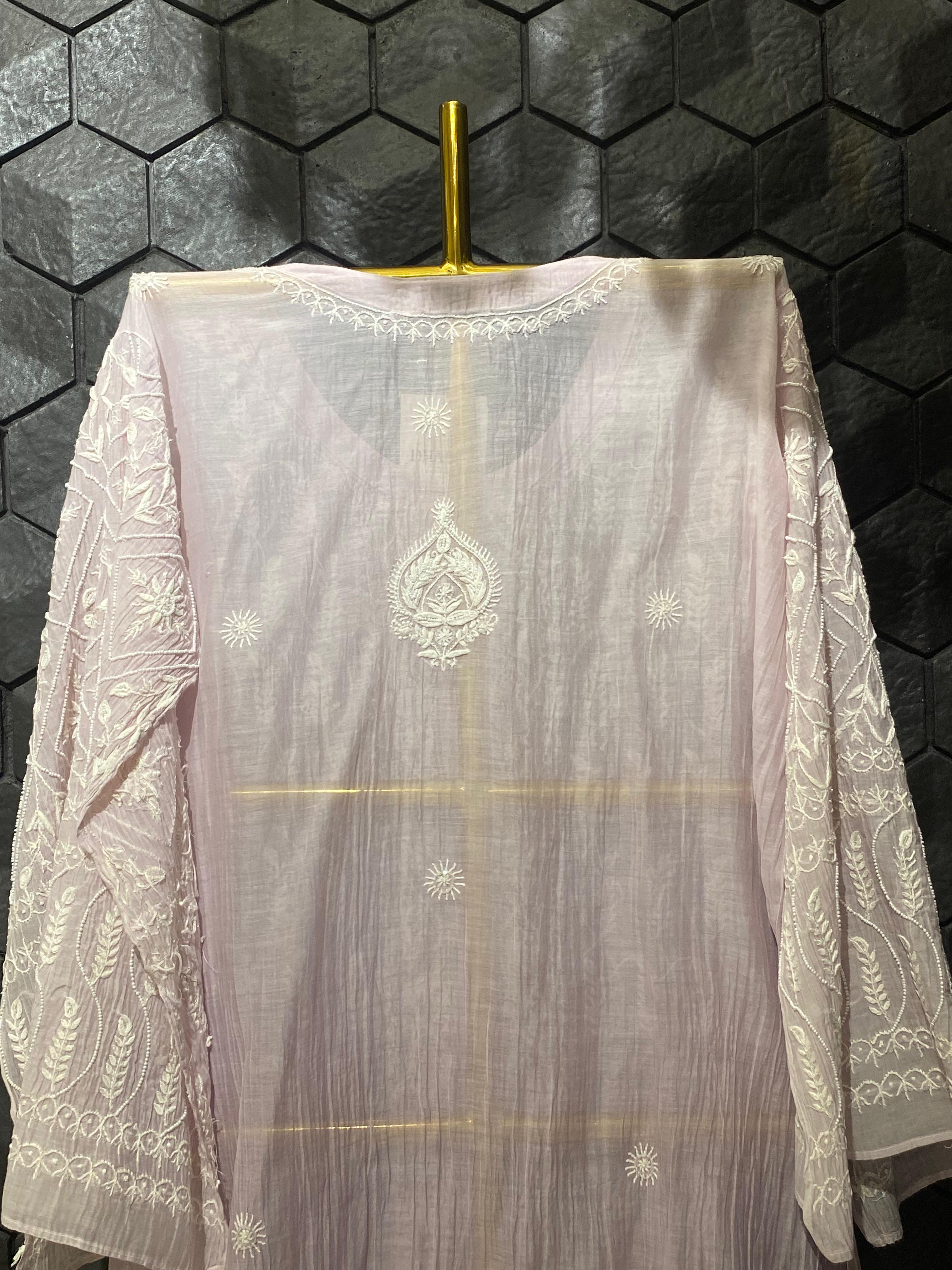 Lilac Mul Chanderi Chikankari Co-ord Set