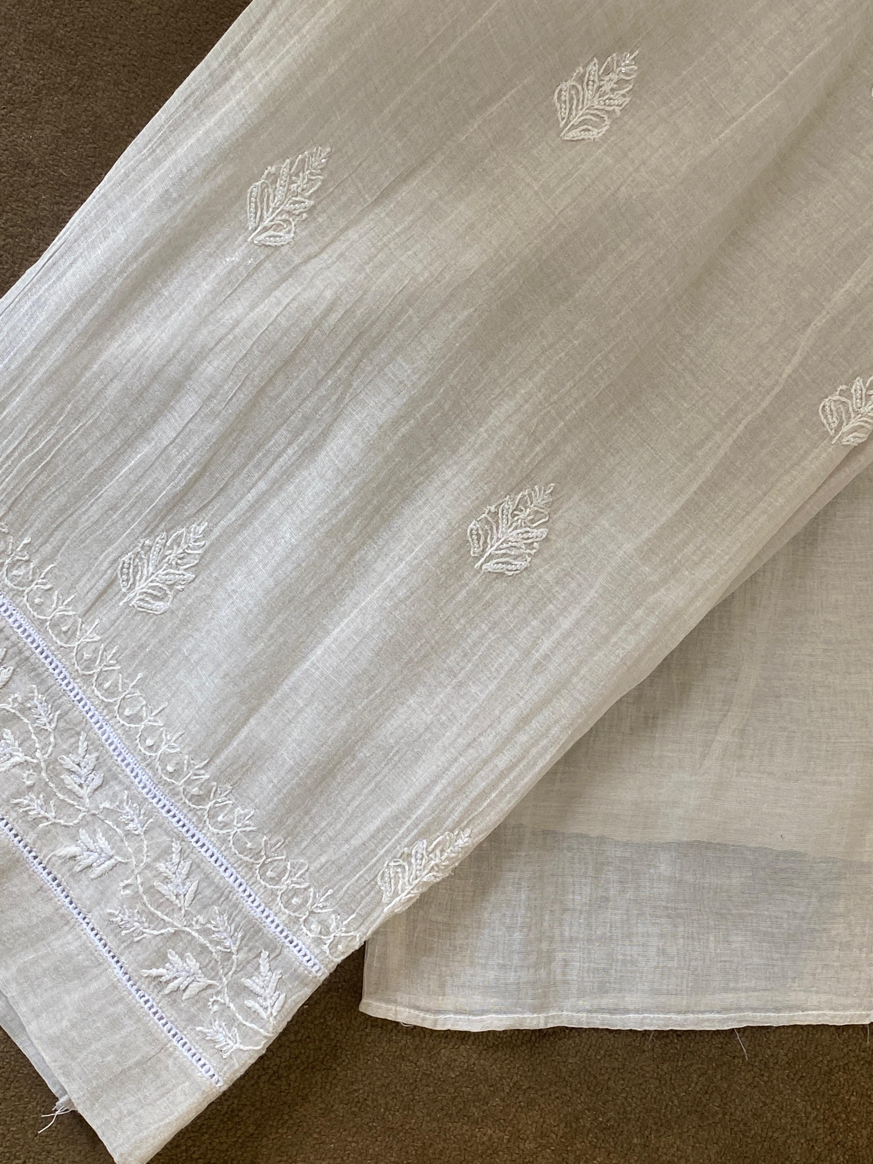 Silver Tissue Chikankari Co-ord Set