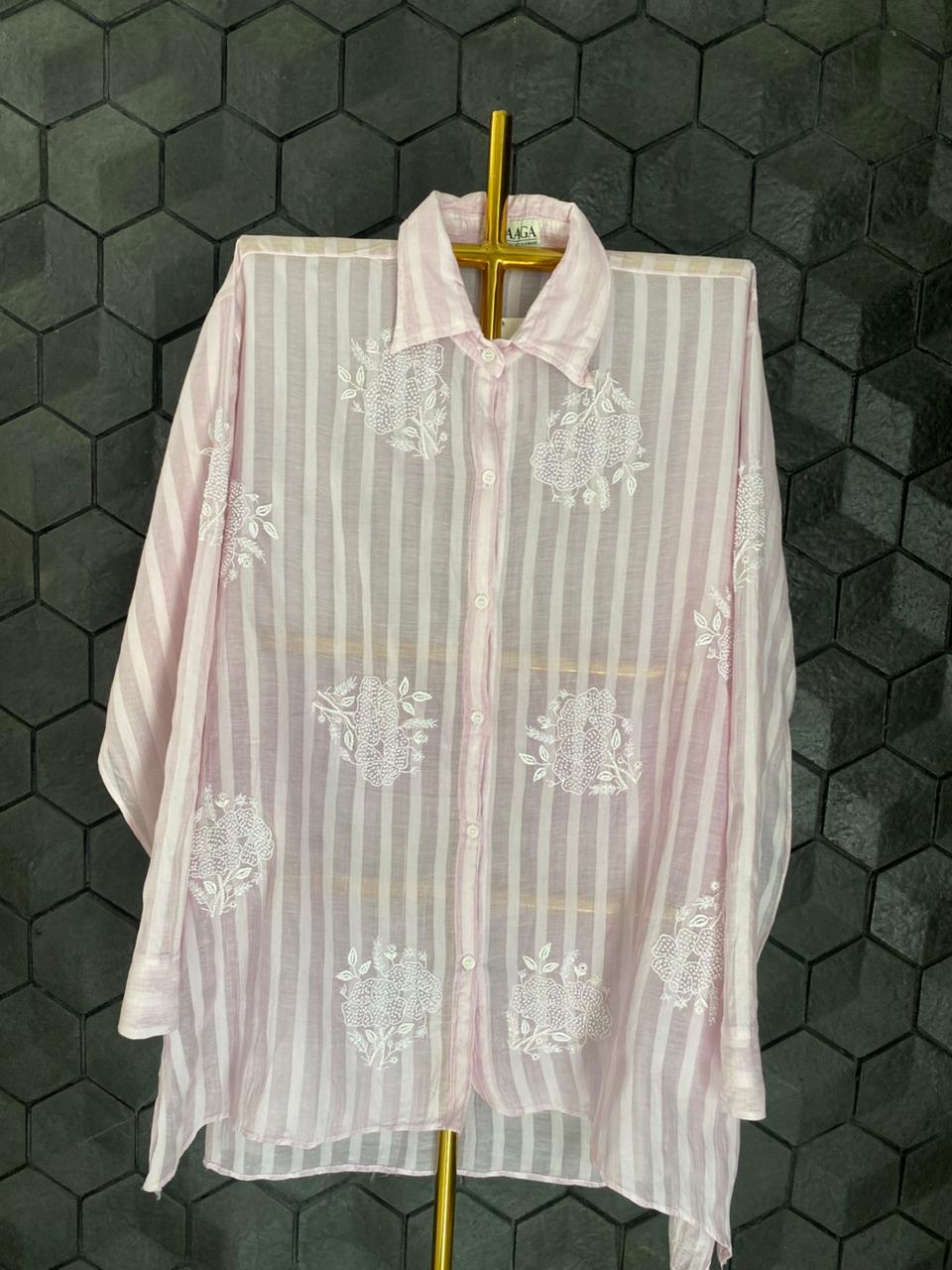 Lilac Mul Chanderi Chikankari Co-ord set