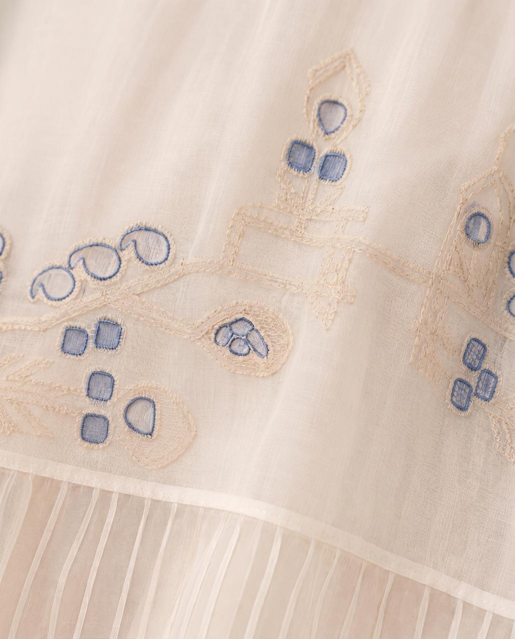White Sleevesless organza Dress With Slip