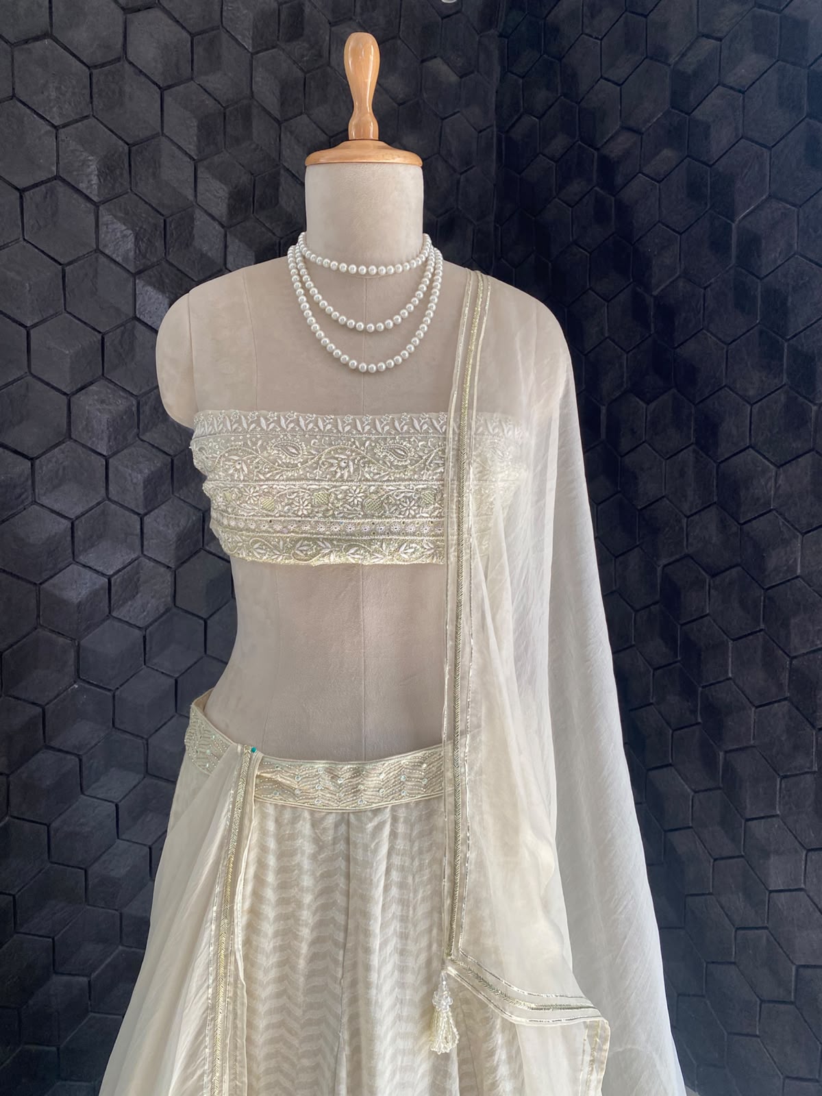Green Chand Bali Motif Lehenga Set in Chanderi