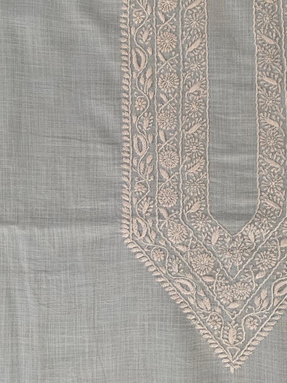 Sky Blue Soft Chanderi chikankari men’s kurta