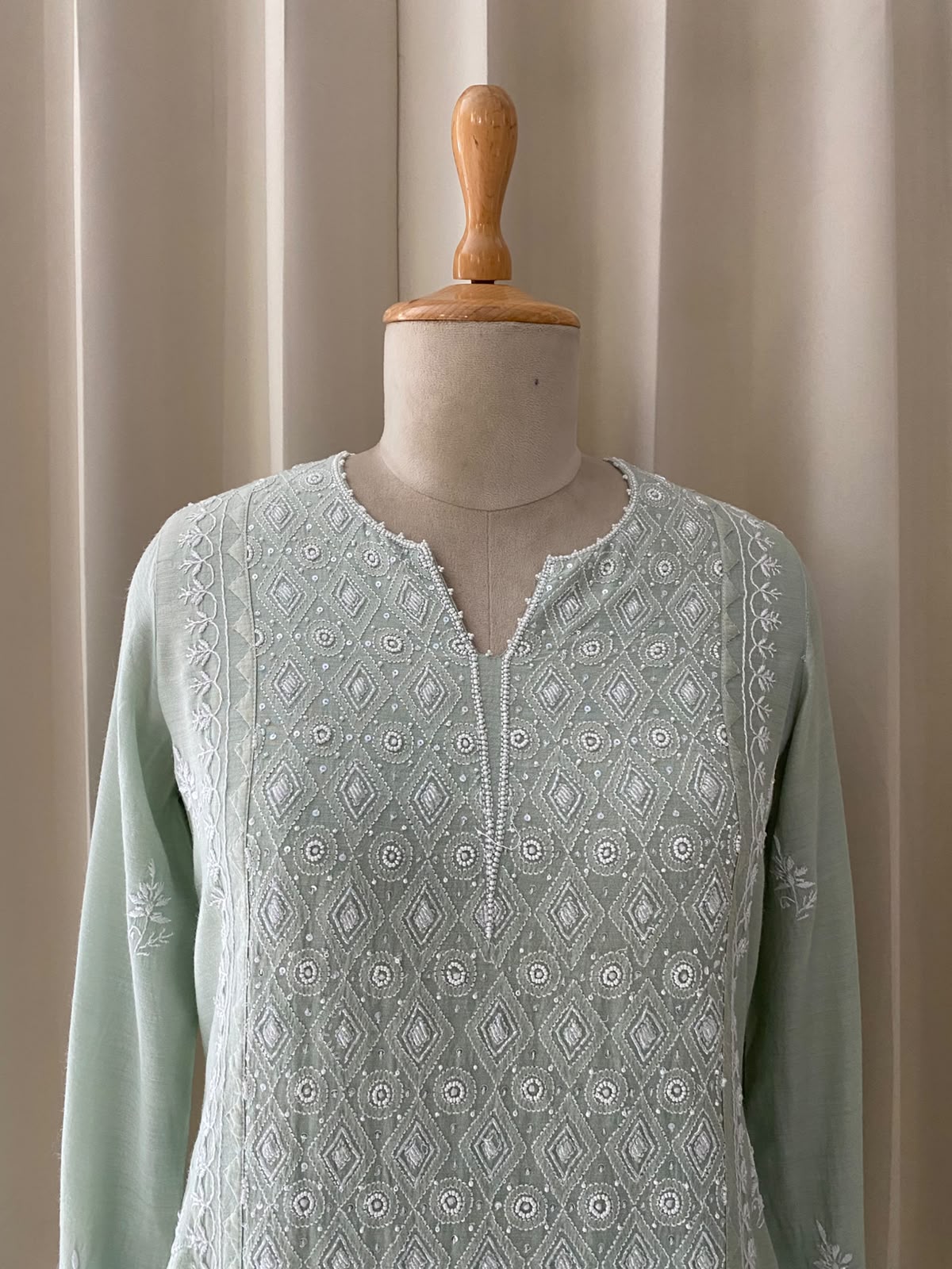 Sage Green Moonga Silk Kurta Set