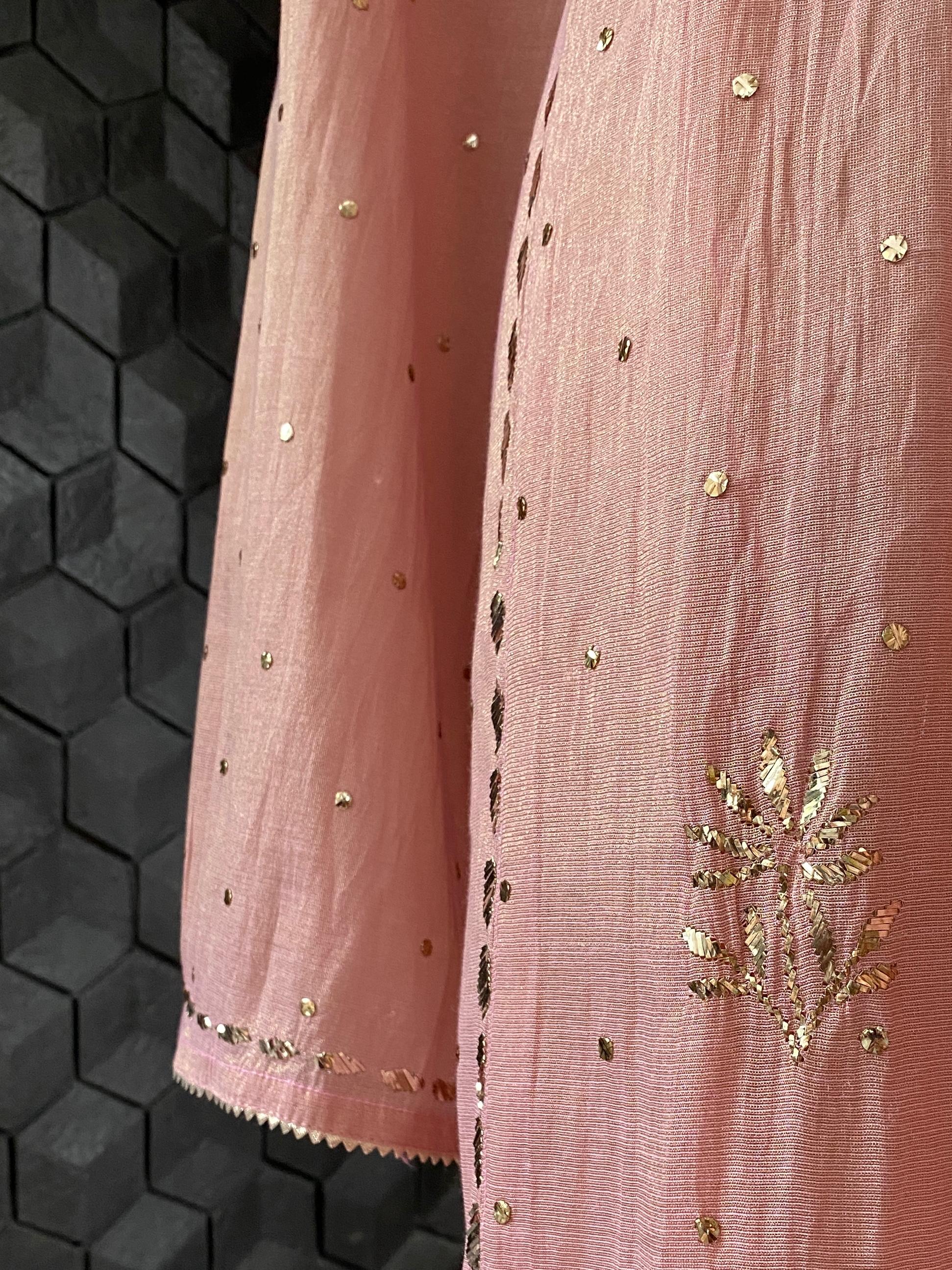 Golden Tissue Kurta Set
