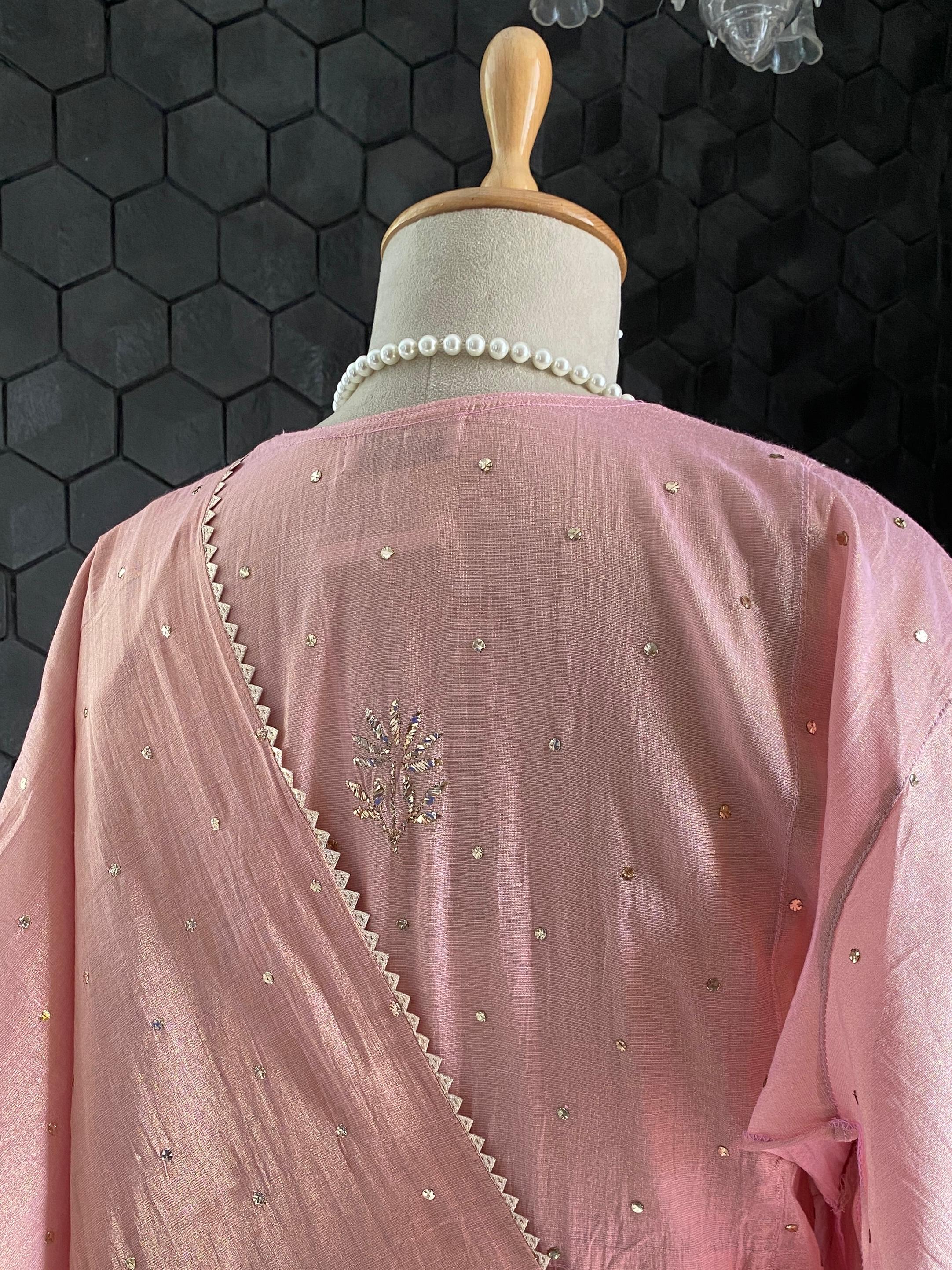 Golden Tissue Kurta Set