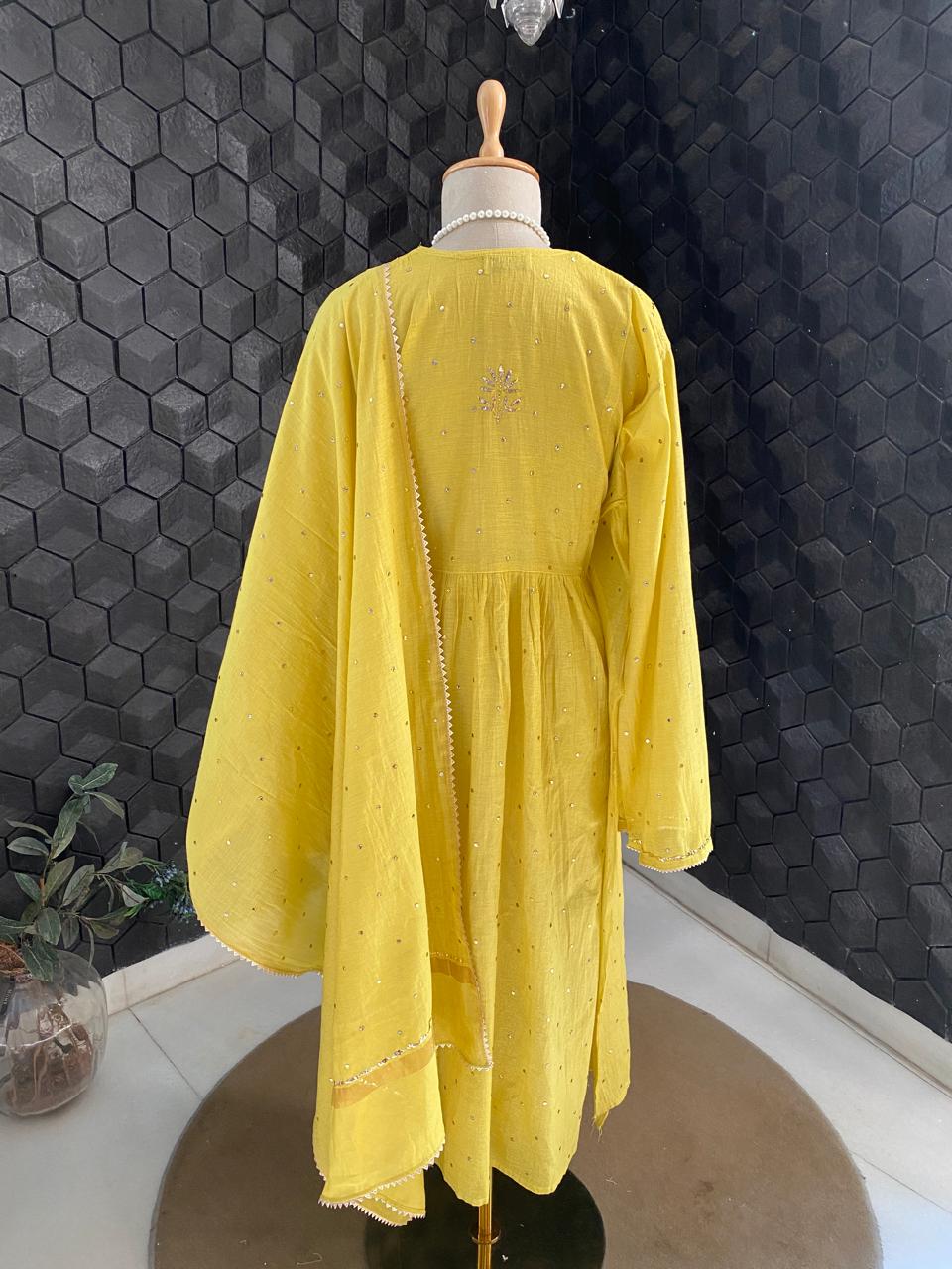 Golden Tissue Kurta Set