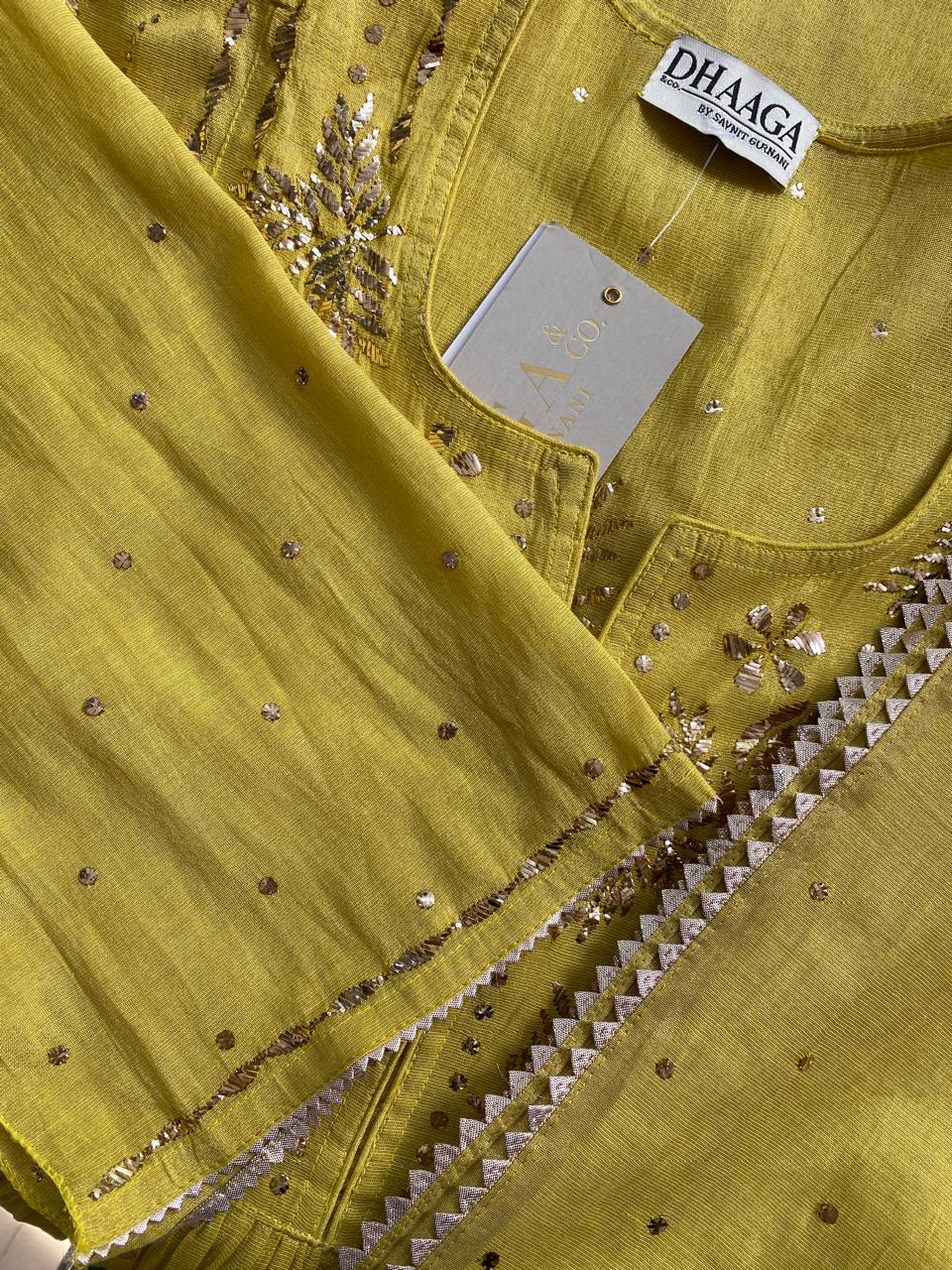 Golden Tissue Kurta Set