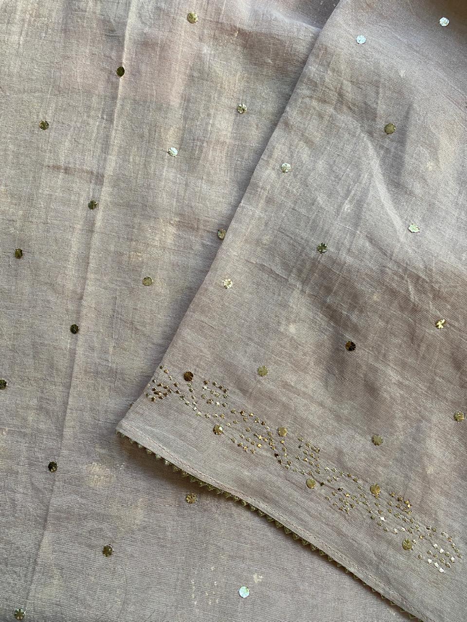 Lilac Golden tissue Mukaish and Kamdani kurta set