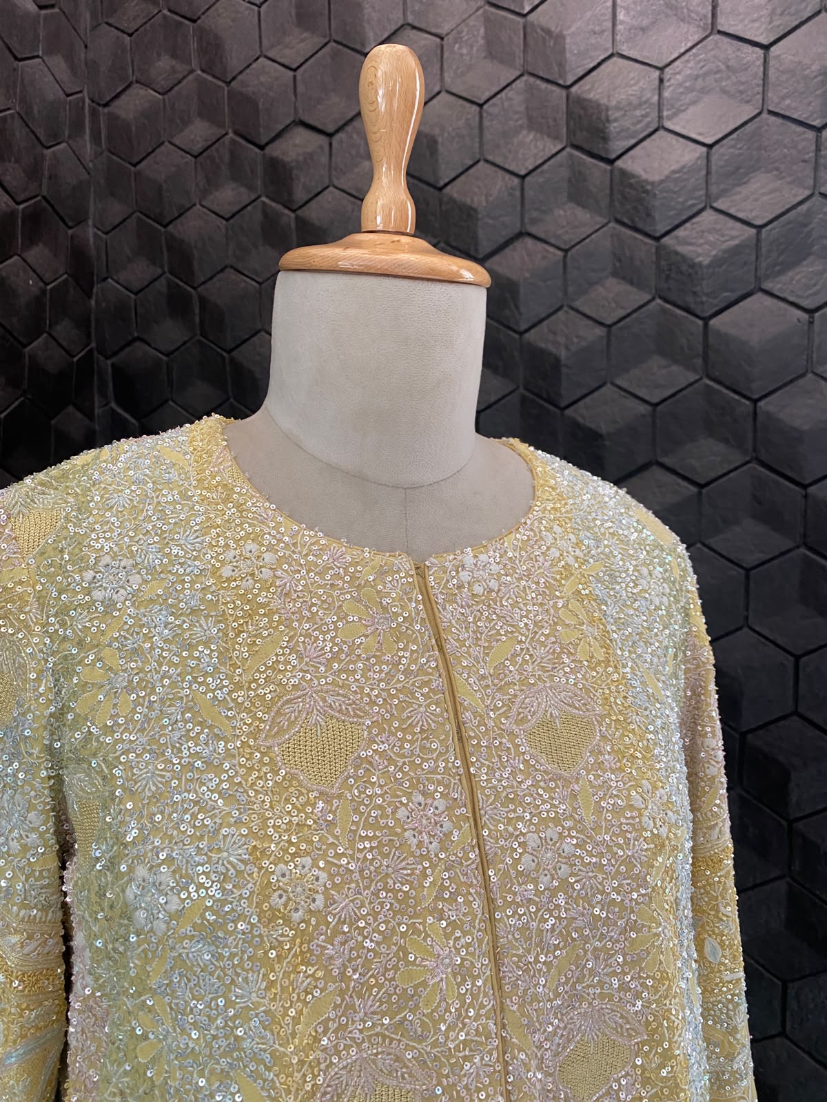 yellow georgette co-ord set