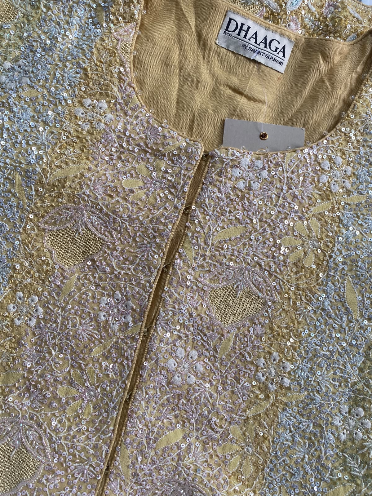 yellow georgette co-ord set