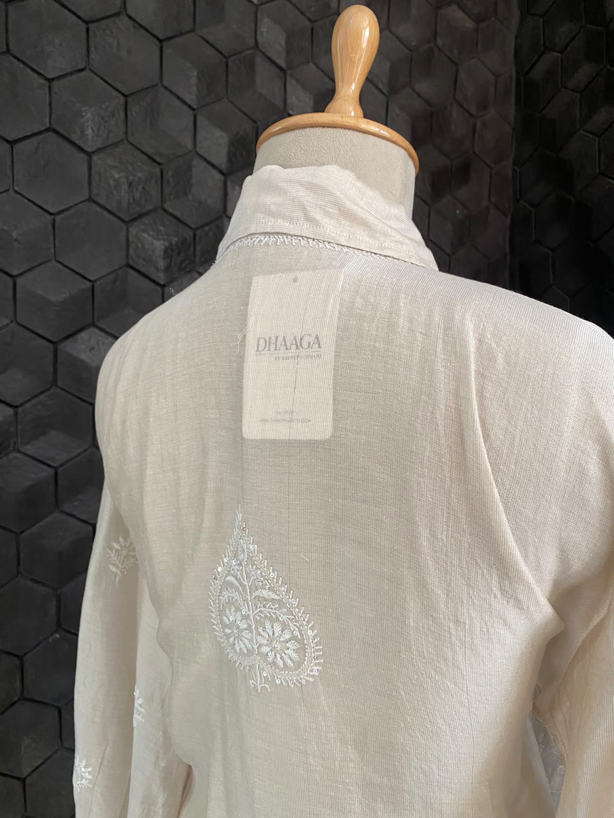 Golden Tissue ivory chikankari shirt