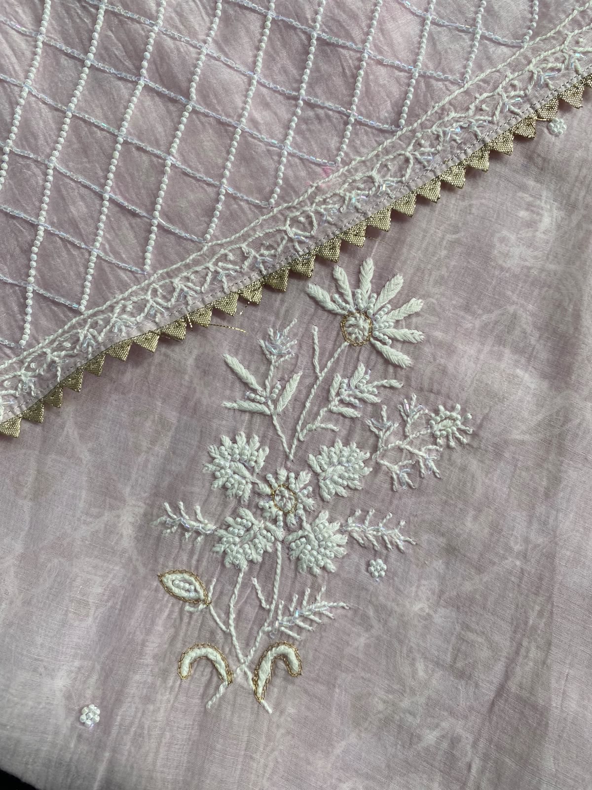 Rose Quartz Pink Chanderi Chikankari Kurta Set