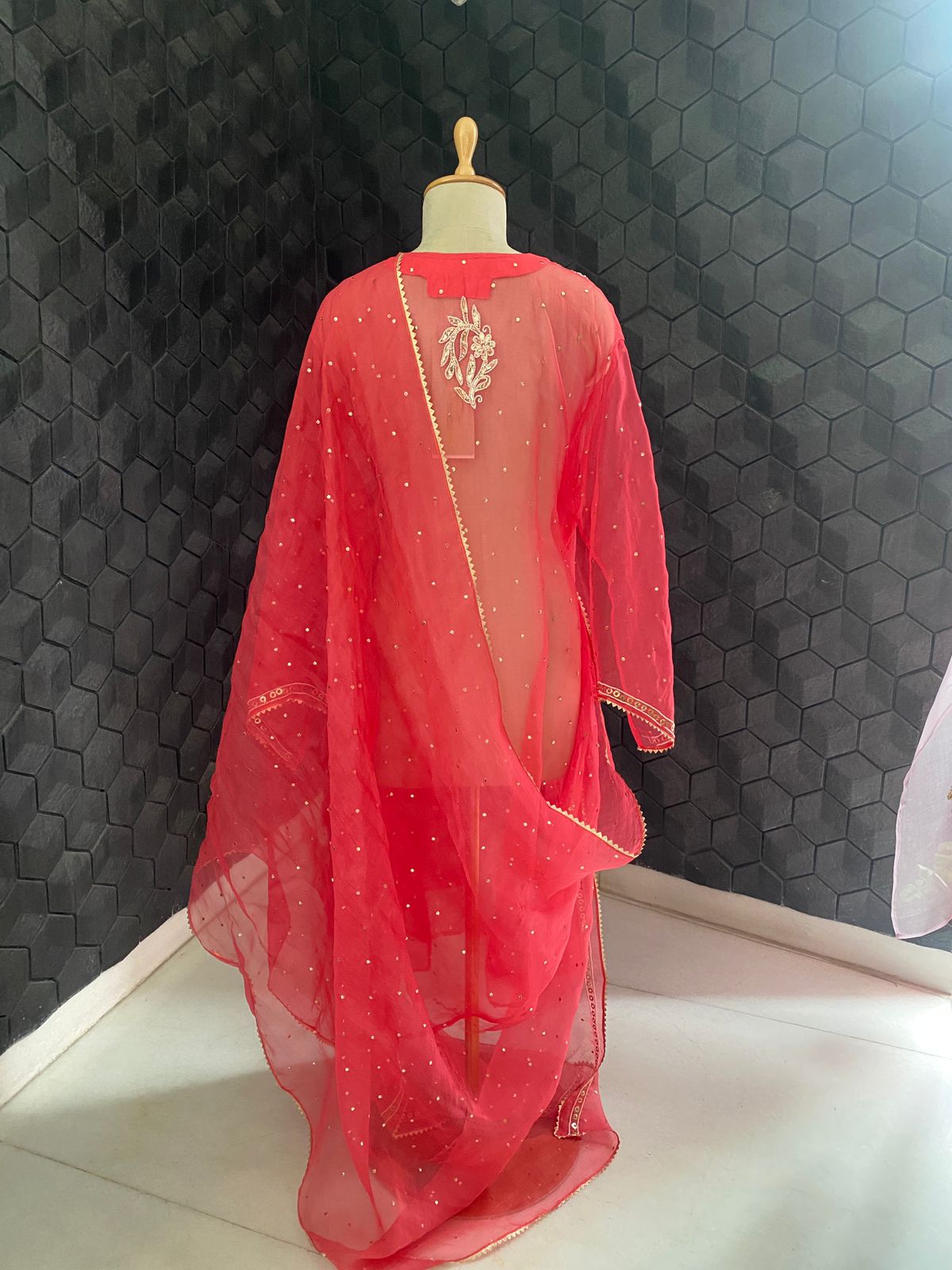 Fuchsia Pink Organza Kurta Set