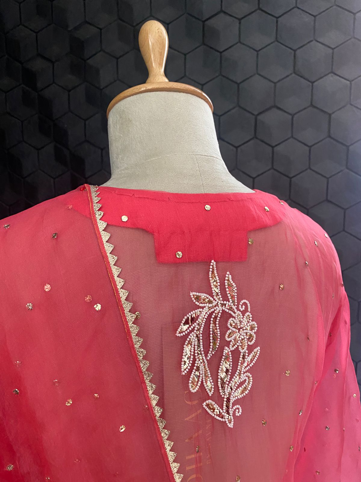 Fuchsia Pink Organza Kurta Set