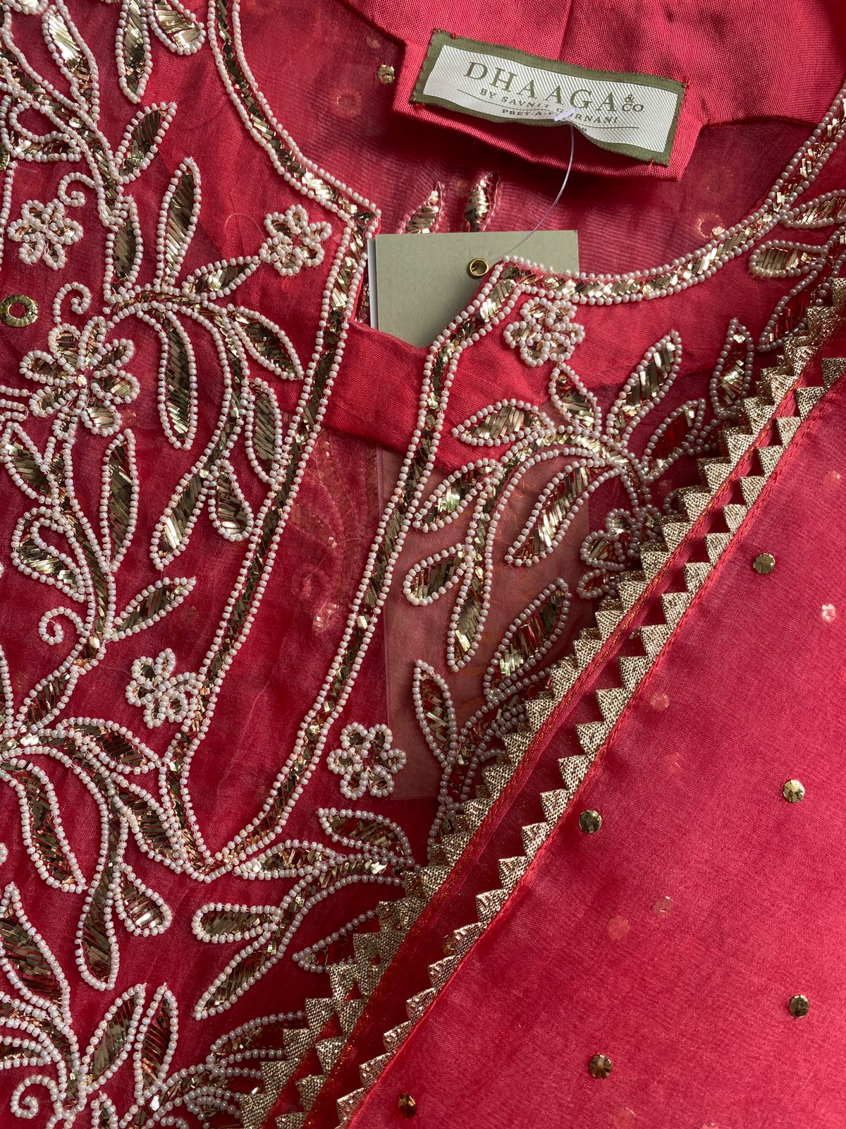 Fuchsia Pink Organza Kurta Set