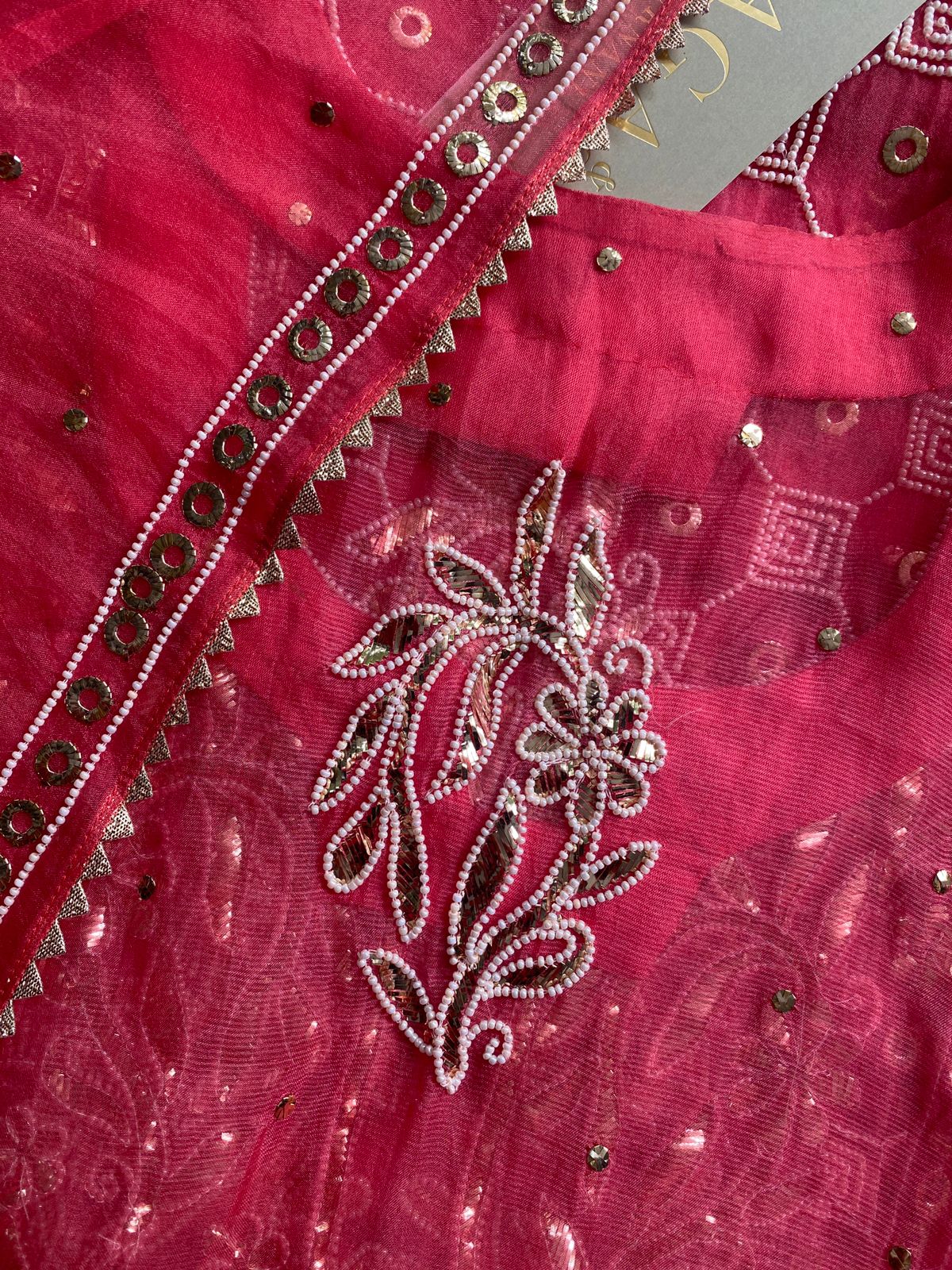 Fuchsia Pink Organza Kurta Set