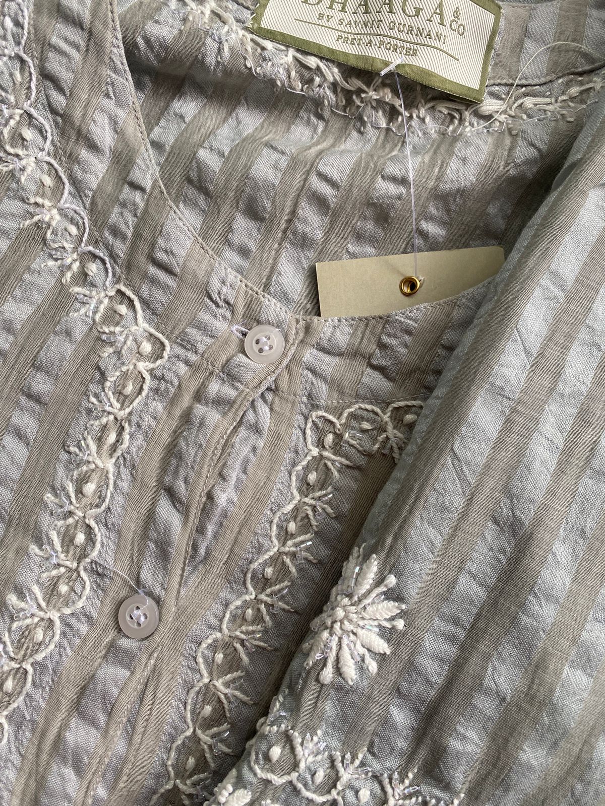 Pearl Grey Chikankari Mul Chanderi Co-ord Set