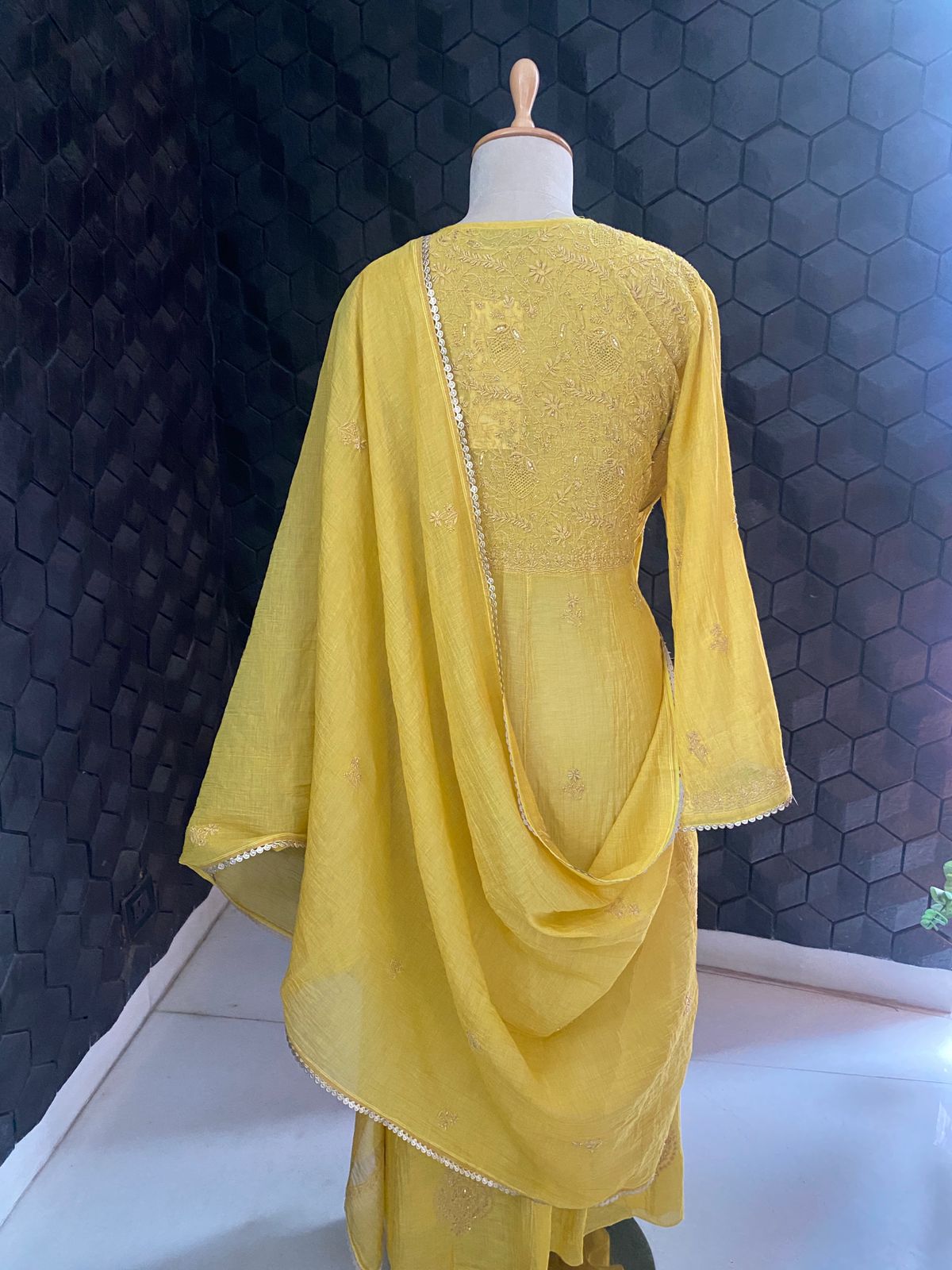 Sunlit Chikankari Tissue Anarkali Set