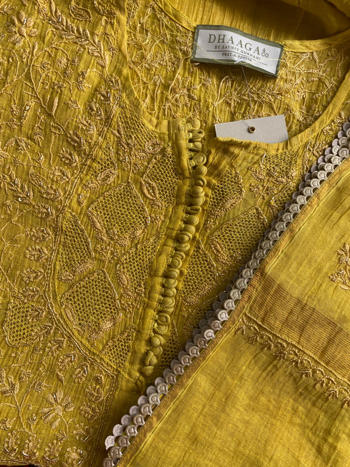 Sunlit Chikankari Tissue Anarkali Set