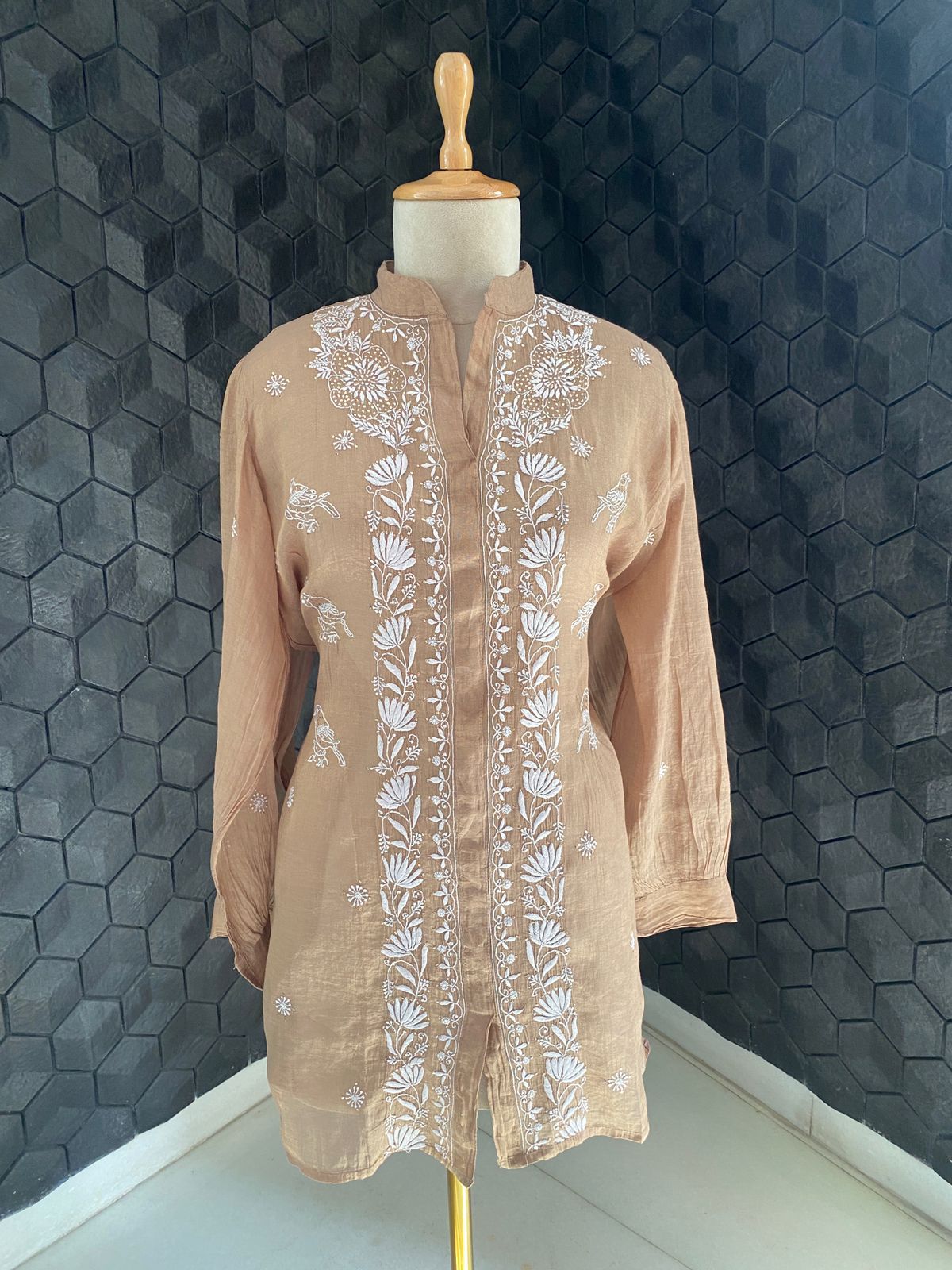 Beige Chikankari Co-ord Set