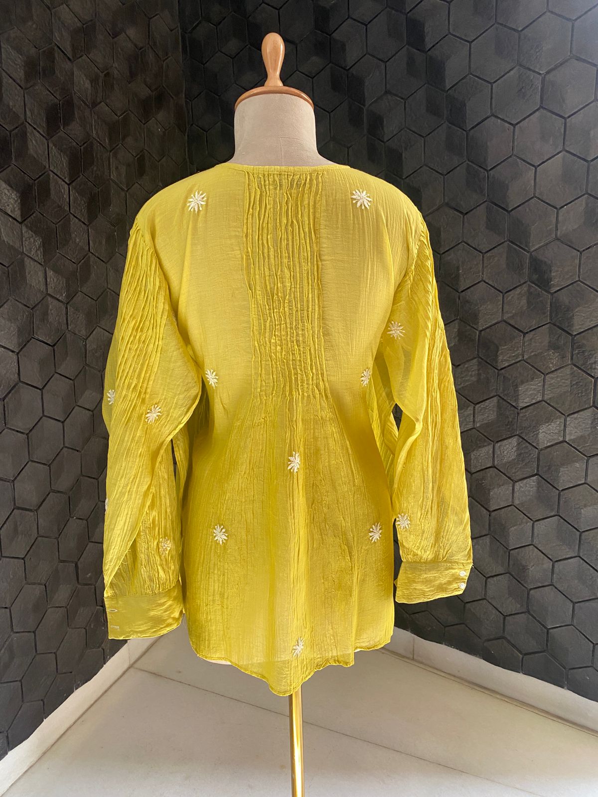 Mustard Yellow Chikankari Co-ord Set